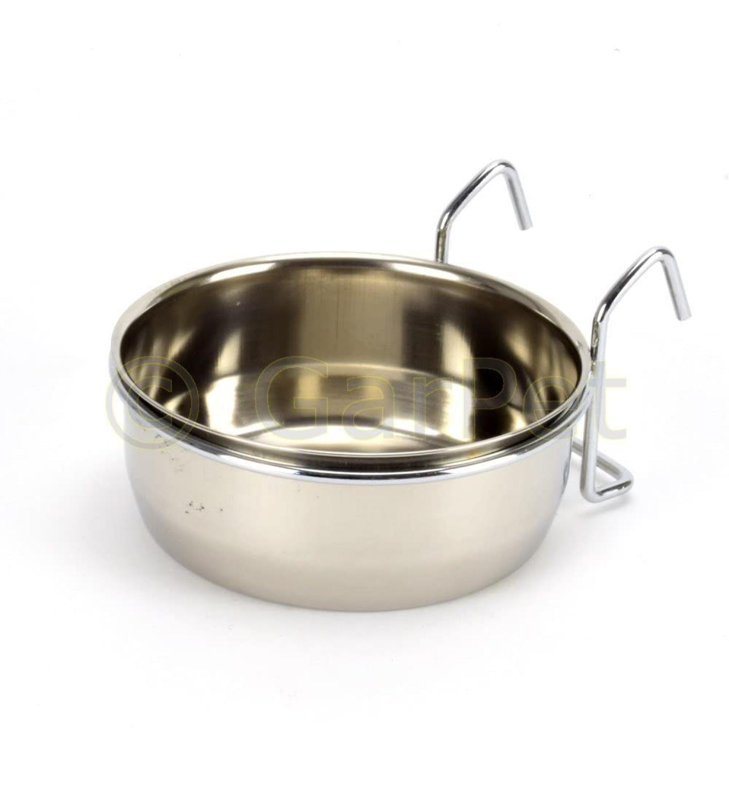Stainless Steel Hanging Bowl for Birds & Pets - 0.30L with Hook Fastening | Durable Dog & Rodent Food Bowl - Buy Online on GoSupps.com