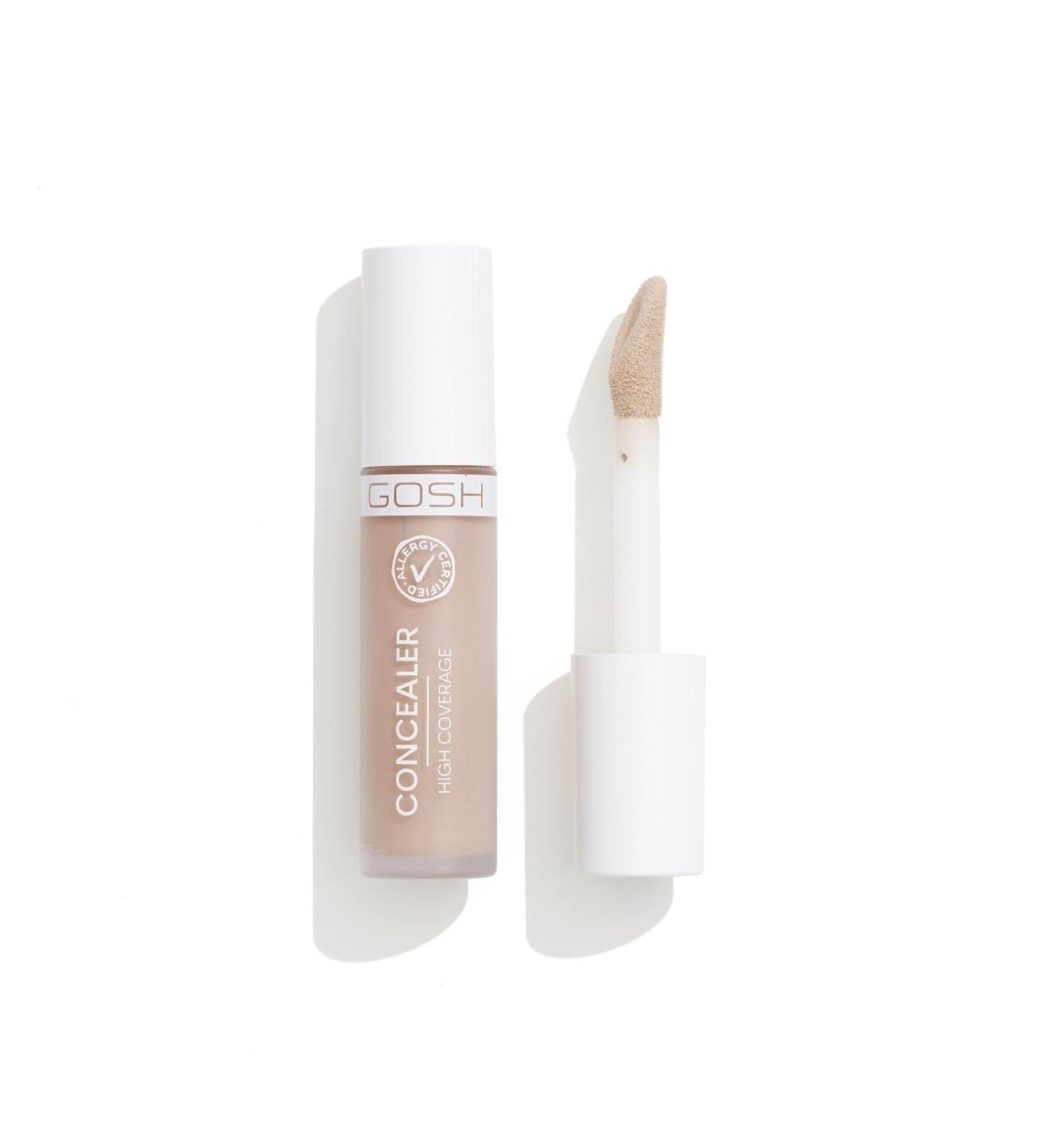 GOSH High Coverage Concealer - Vegan Liquid Concealer for Dark Circles & Blemishes | Sensitive Skin | Long-Lasting | 001 Porcelain 6ml - Buy Online on GoSupps.com