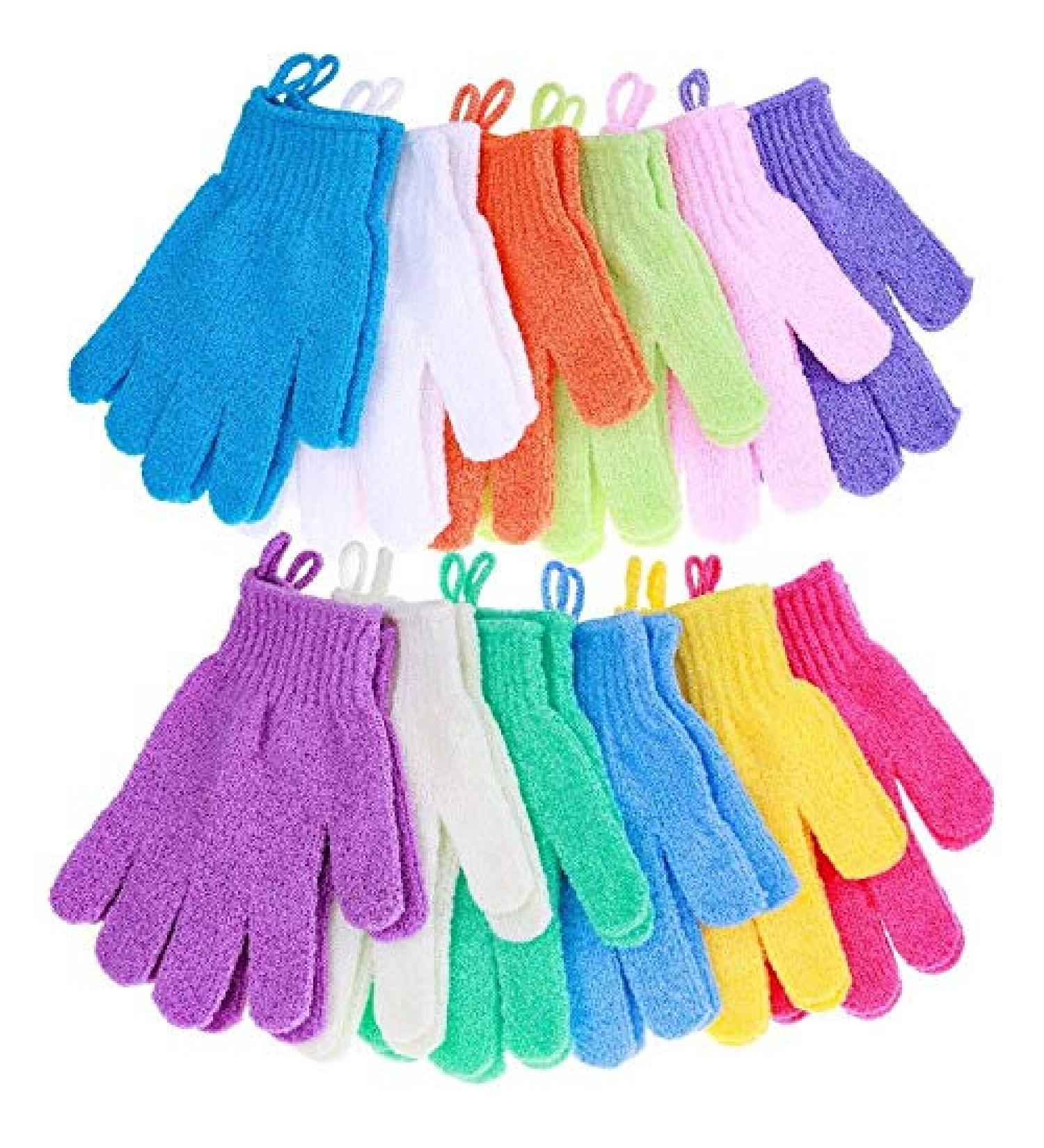 Exfoliating Gloves - Anezus 12 Pairs Scrub Gloves for Shower and Bath - 12 Colors - Buy Online on GoSupps.com