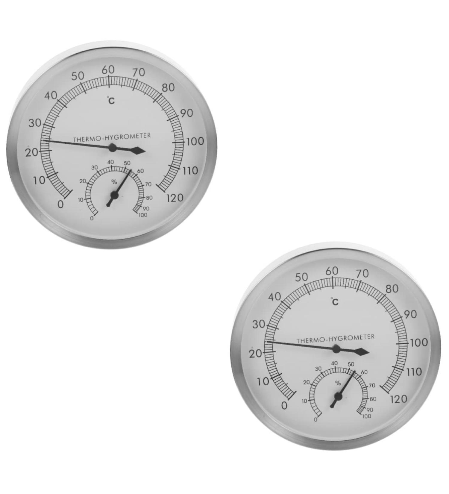 Veemoon Dual Sauna Moisture Thermometer & Wall Clock - High Precision Stainless Steel Digital Thermometer (2 Pack) - Ideal for Indoor & Outdoor Use - Buy Online on GoSupps.com