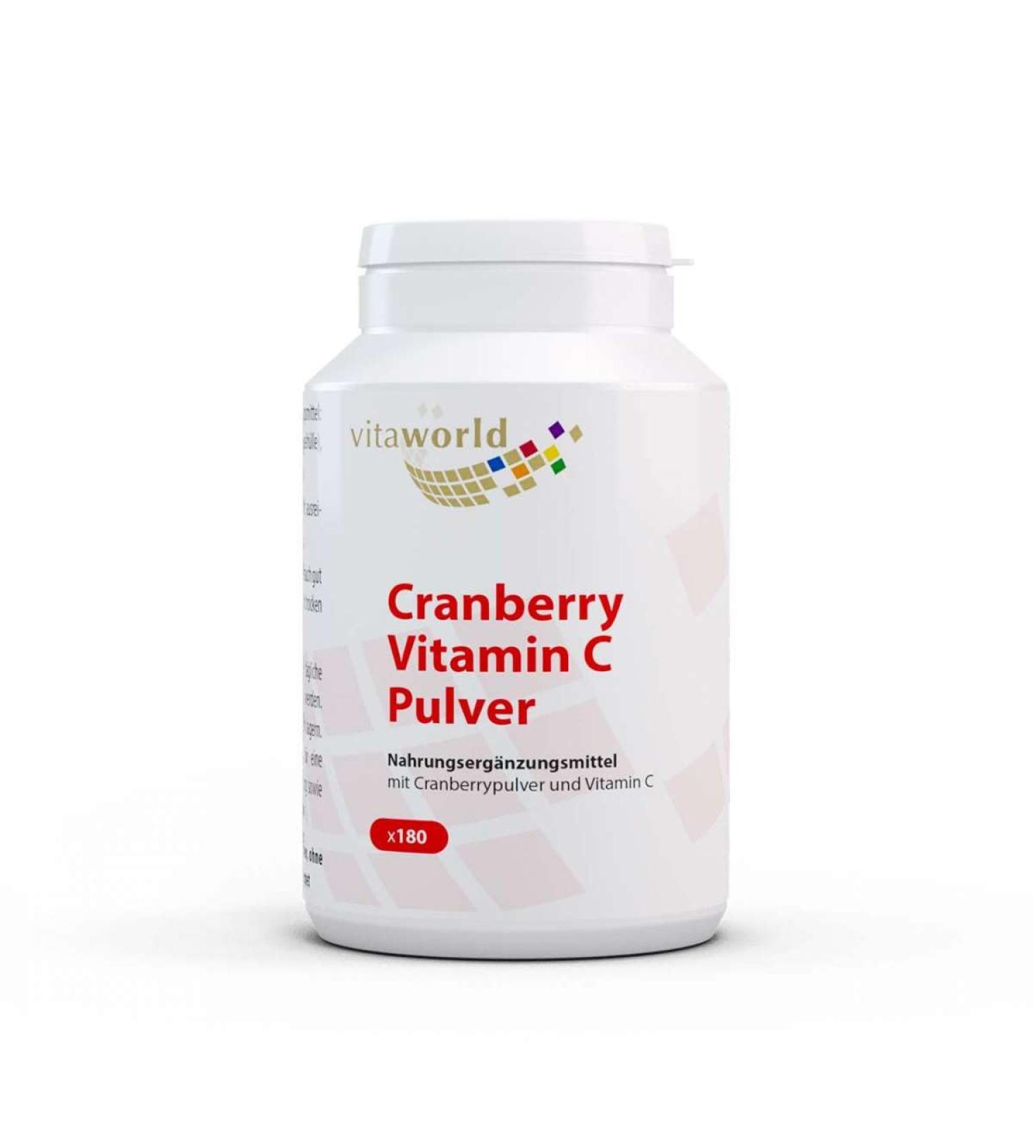 Vitaworld Cranberry 400 mg + Vitamin C - 180 Capsules | Boost Immunity & Urinary Health - Buy Online on GoSupps.com