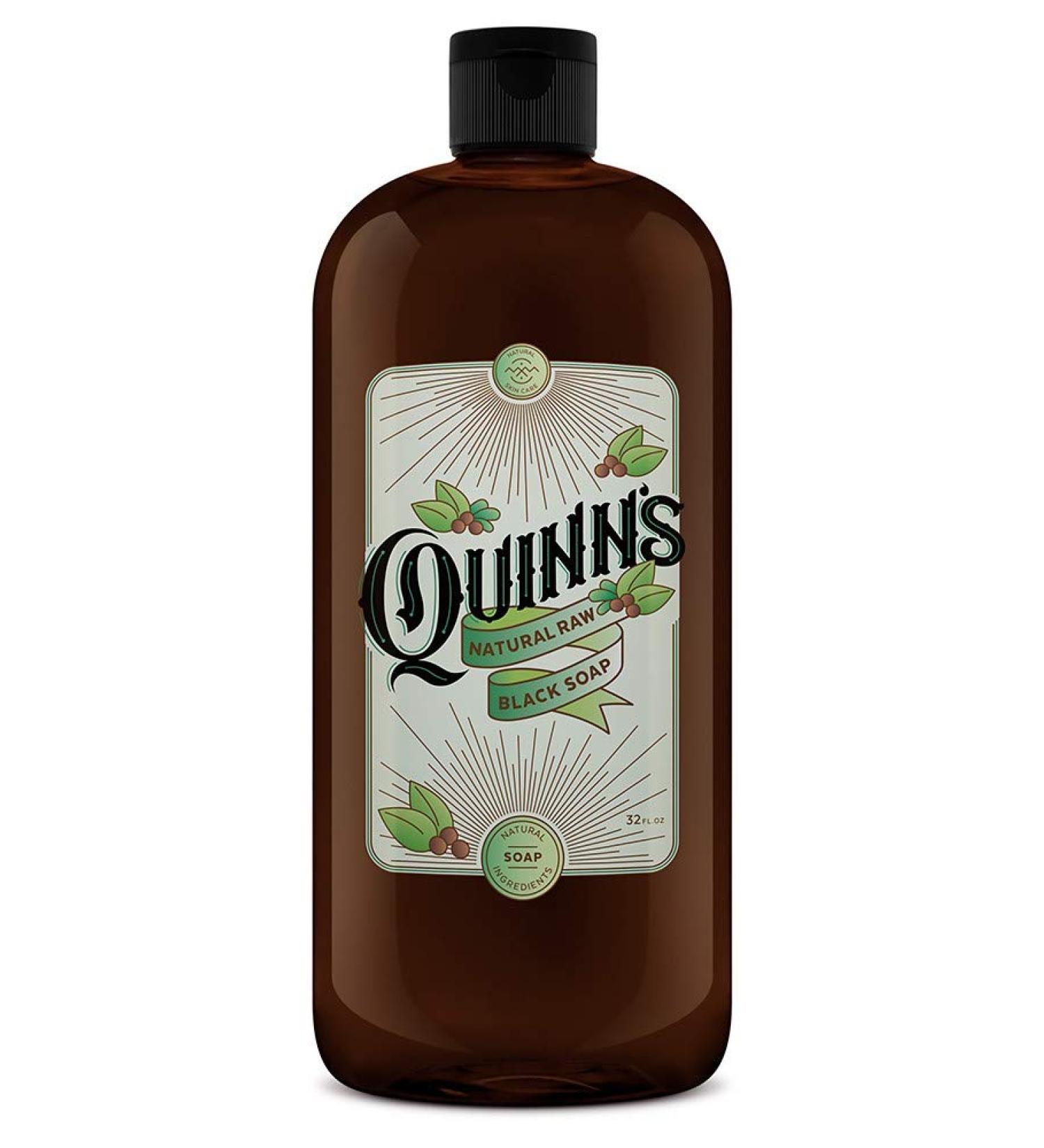 Quinn's Raw African Black Soap Organic Liquid Body and Face Wash - 32 Oz - Buy Online on GoSupps.com