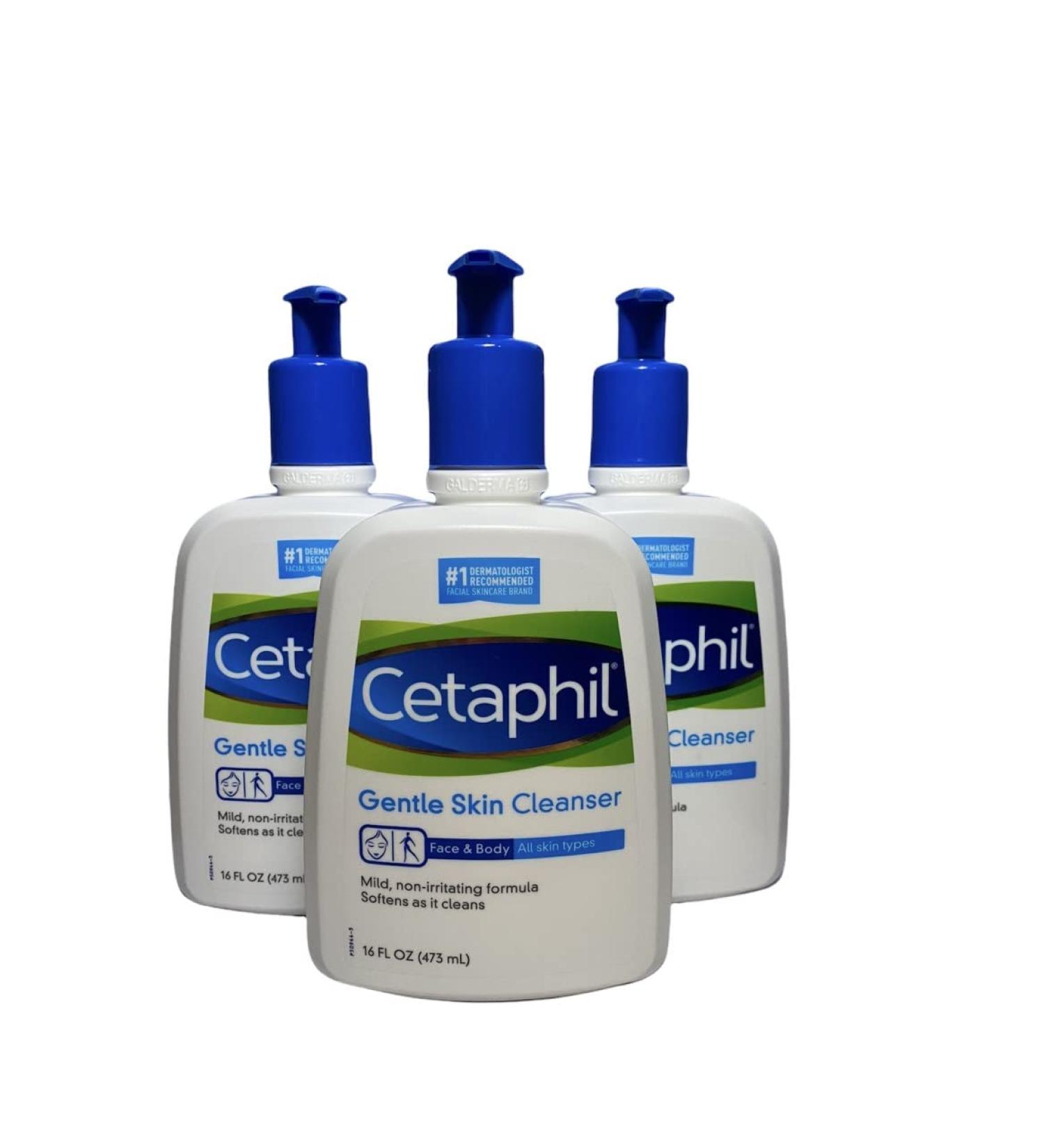 Cetaphil Gentle Skin Cleanser 16 Fl Oz - Pack of 3 | For All Skin Types - Buy Online on GoSupps.com