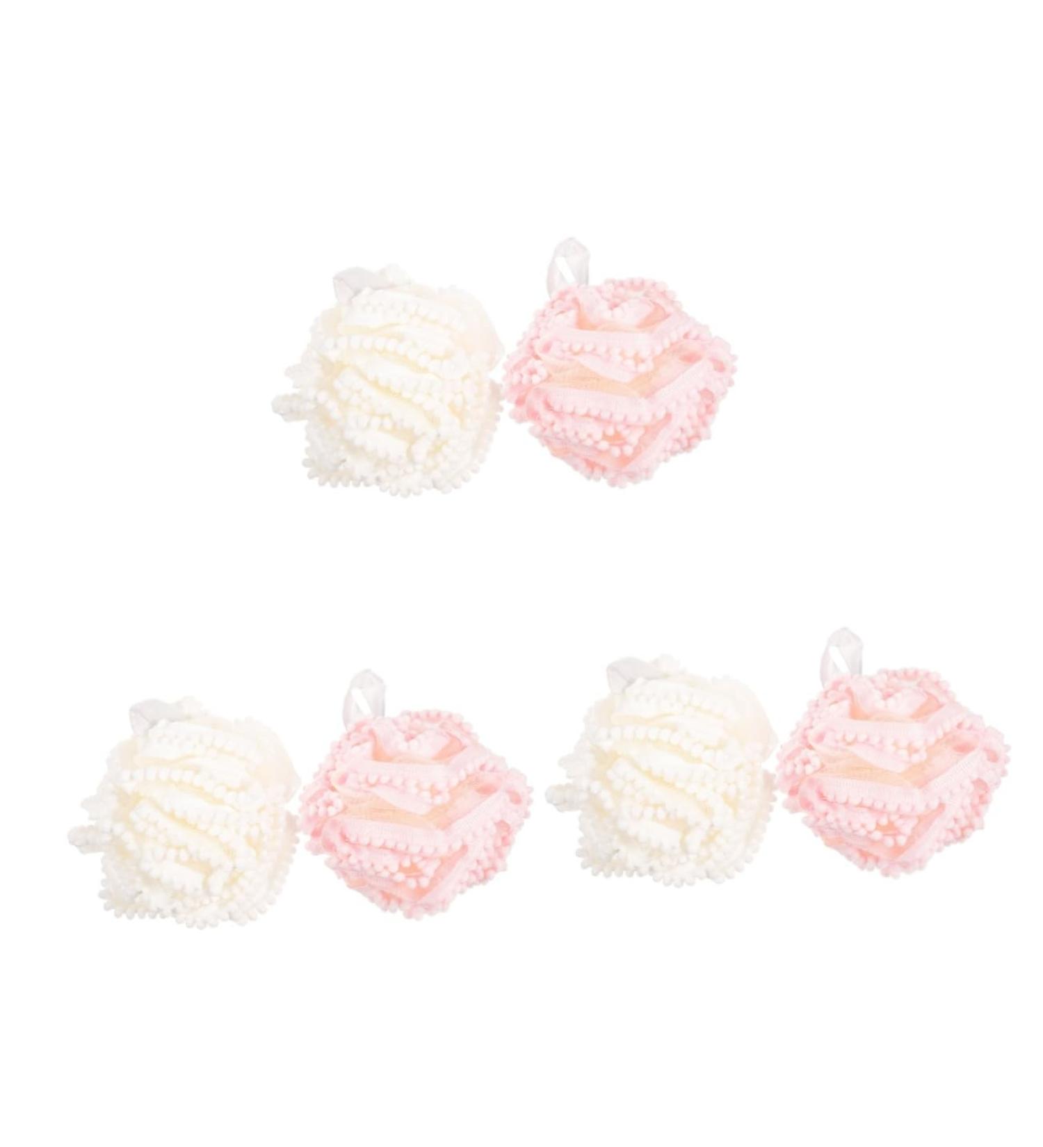 6 Pcs Bath Ball Set - Soft Flower Washing Ball & Travel Scrub - Perfect for Relaxation & Skin Care - Buy Online on GoSupps.com