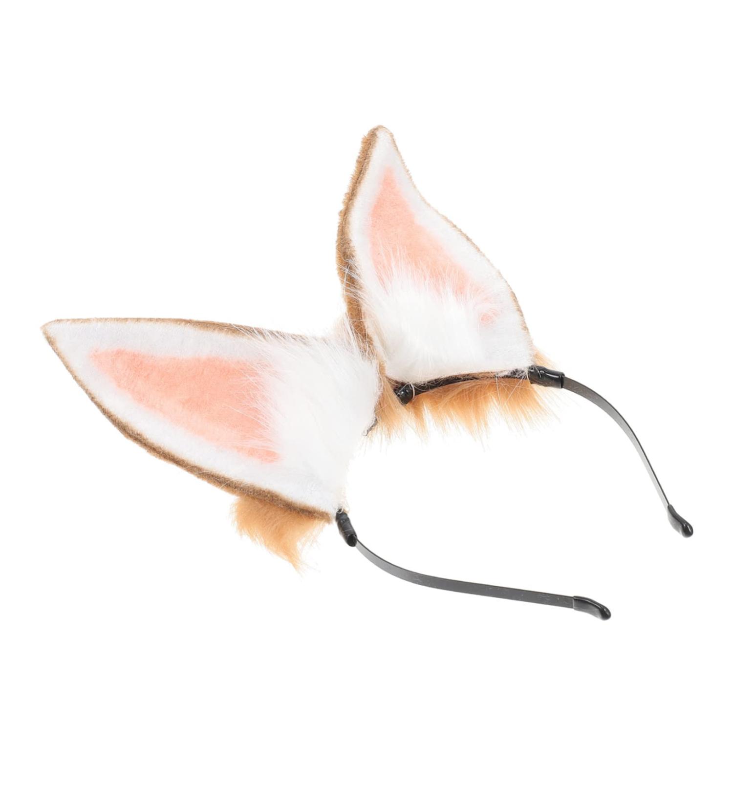 Beatifufu Bunny Ear Headband Plush Cat Ear Hairband Make up Headband Hair Tie with Bow Animal Ears Headband Easter Cute Headband Accesorios Party Tiara Festival Props Modeling Decorations One Size Khaki - Buy Online on GoSupps.com