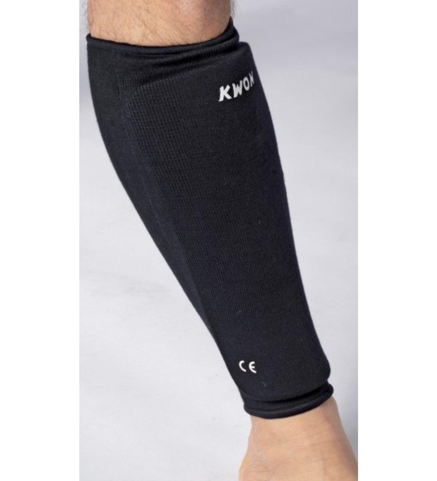 Kwon shin guards fabric CE black senior