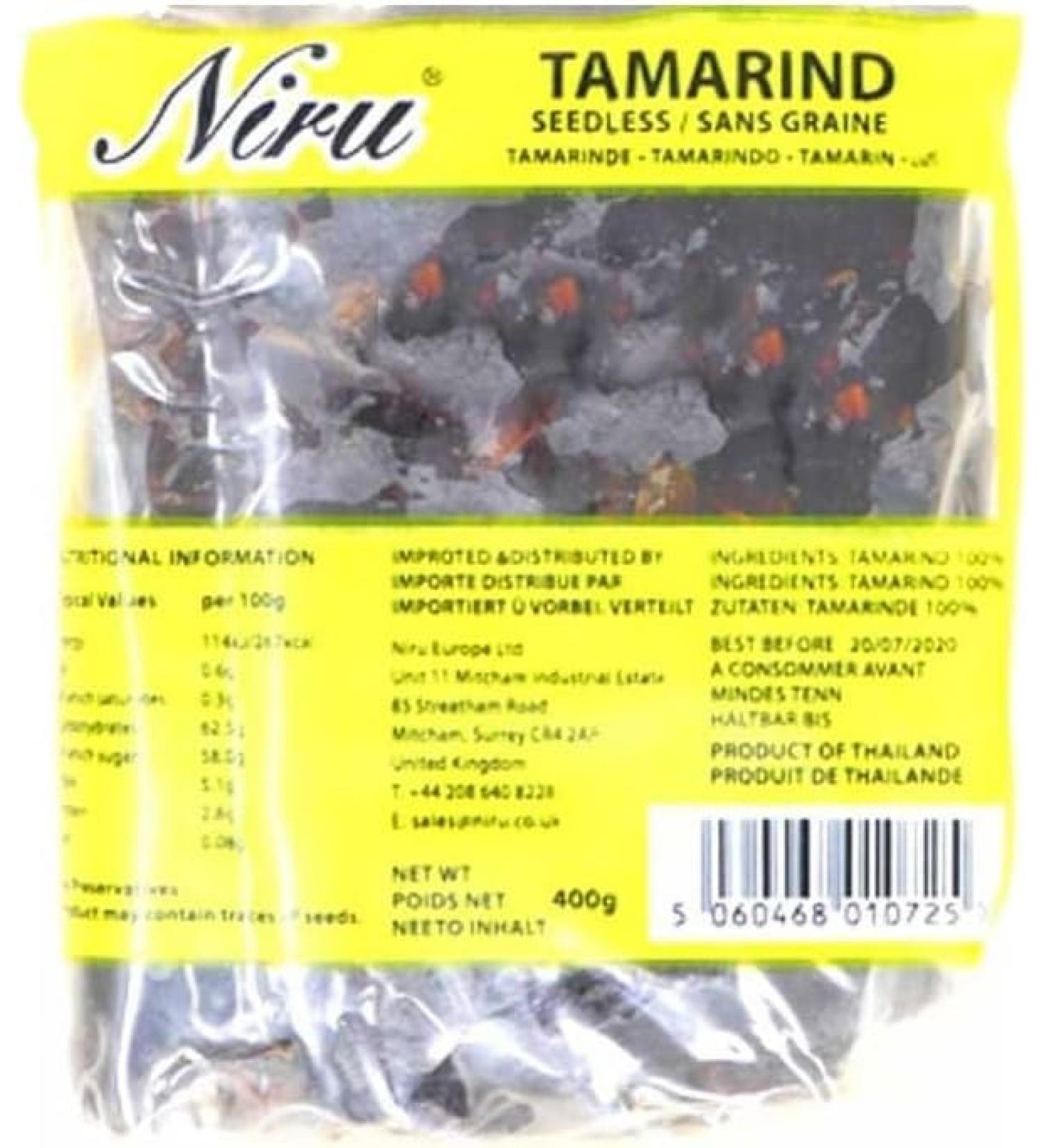 Niru | Tamarind Seedless 400G | All Natural | No Colour | No Preservatives | Superior Taste | Indian Origin