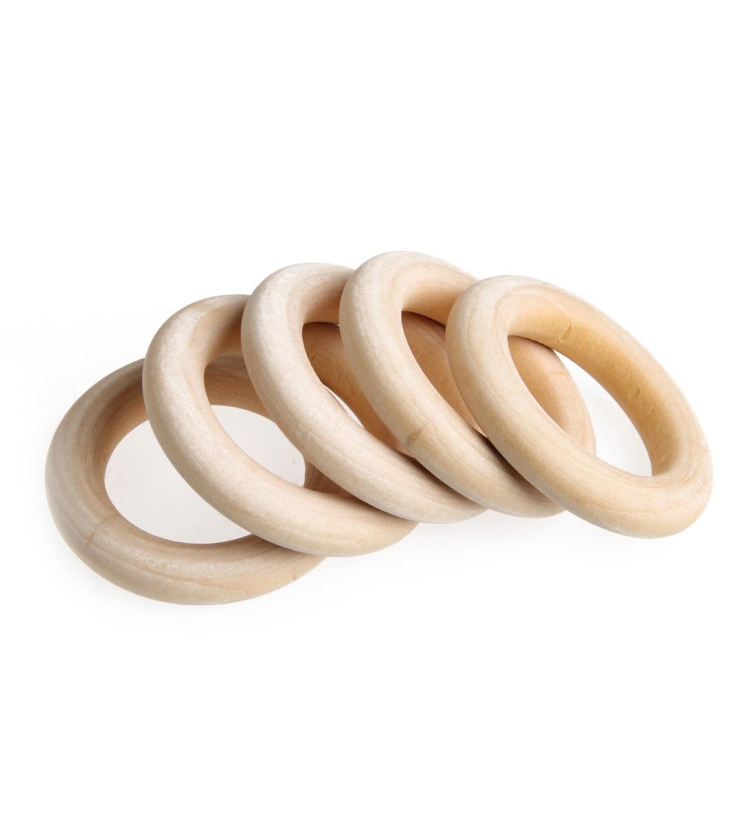 5 Pieces Natural Wooden Baby Tooth Rings - 55mm Unpolished Necklace & Bracelet for Tinkering | Eco-Friendly Easter Decorations - Buy Online on GoSupps.com