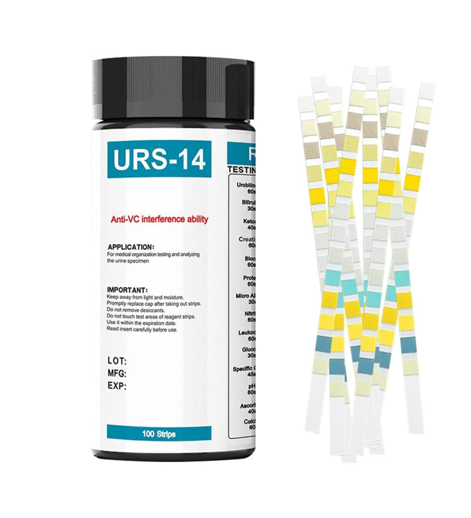 Frunimall Urine Test Strips Kit - 100 Pieces for Glucose Ketones Leukocytes & Protein Analysis - Reliable Keto Urine Testing - Buy Online on GoSupps.com