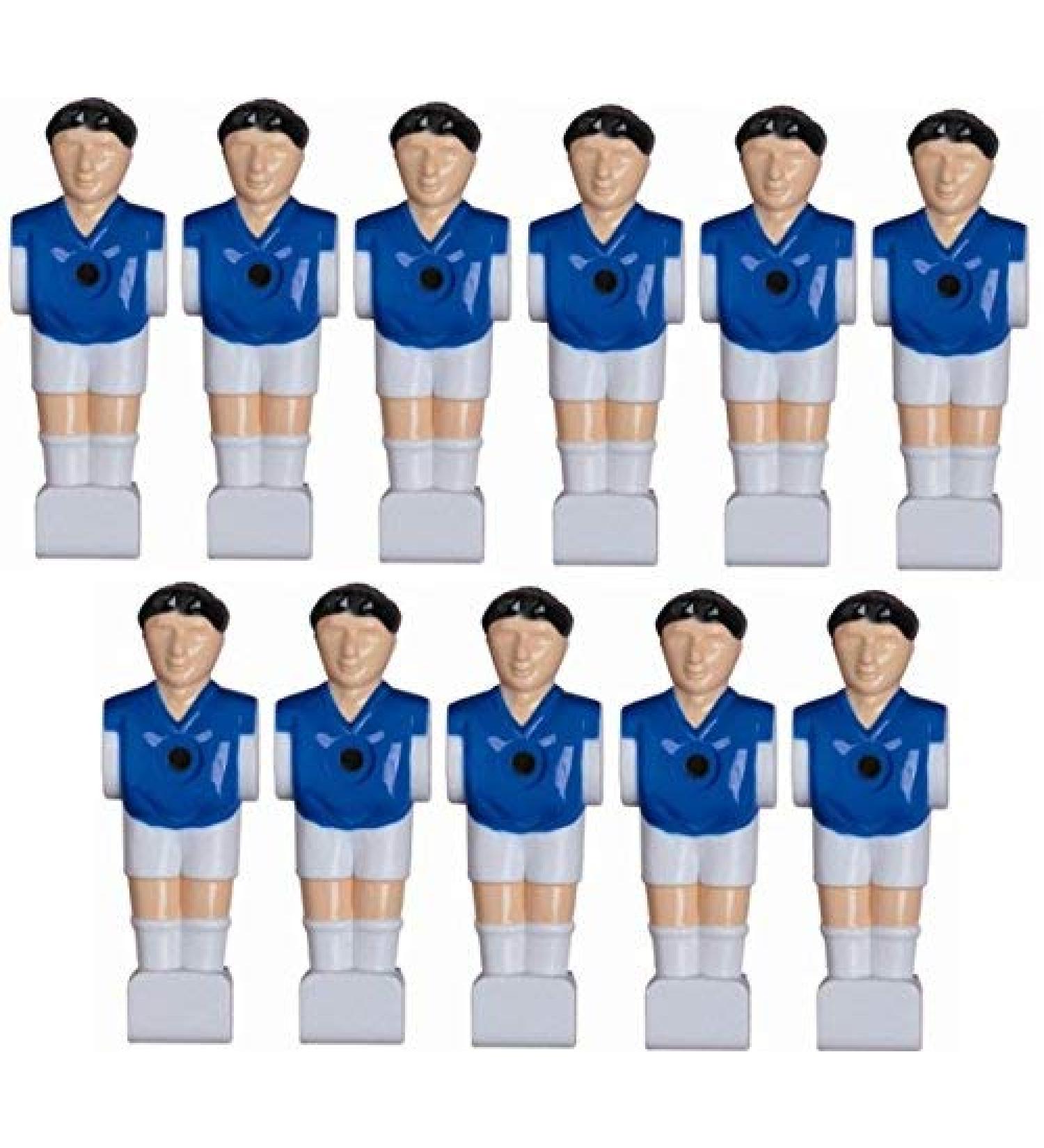 1a-sports 11 soccer figures for 16 mm rods including screws + nuts Complete set by Charlsten Blau-Weiß