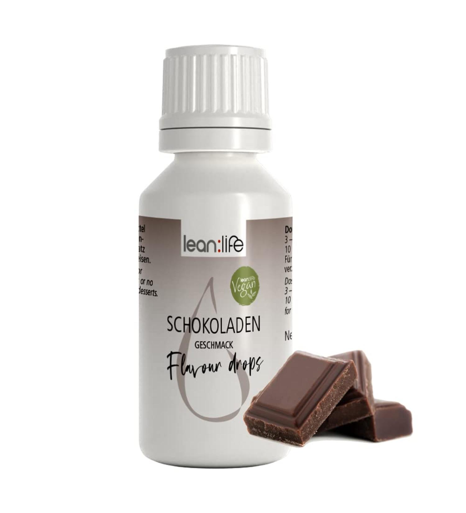Lean: Life Chocolate Flavor Drops 30ml - Sugar-Free & Low-Calorie Aroma for Food - Enhance Your Recipes! - Buy Online on GoSupps.com