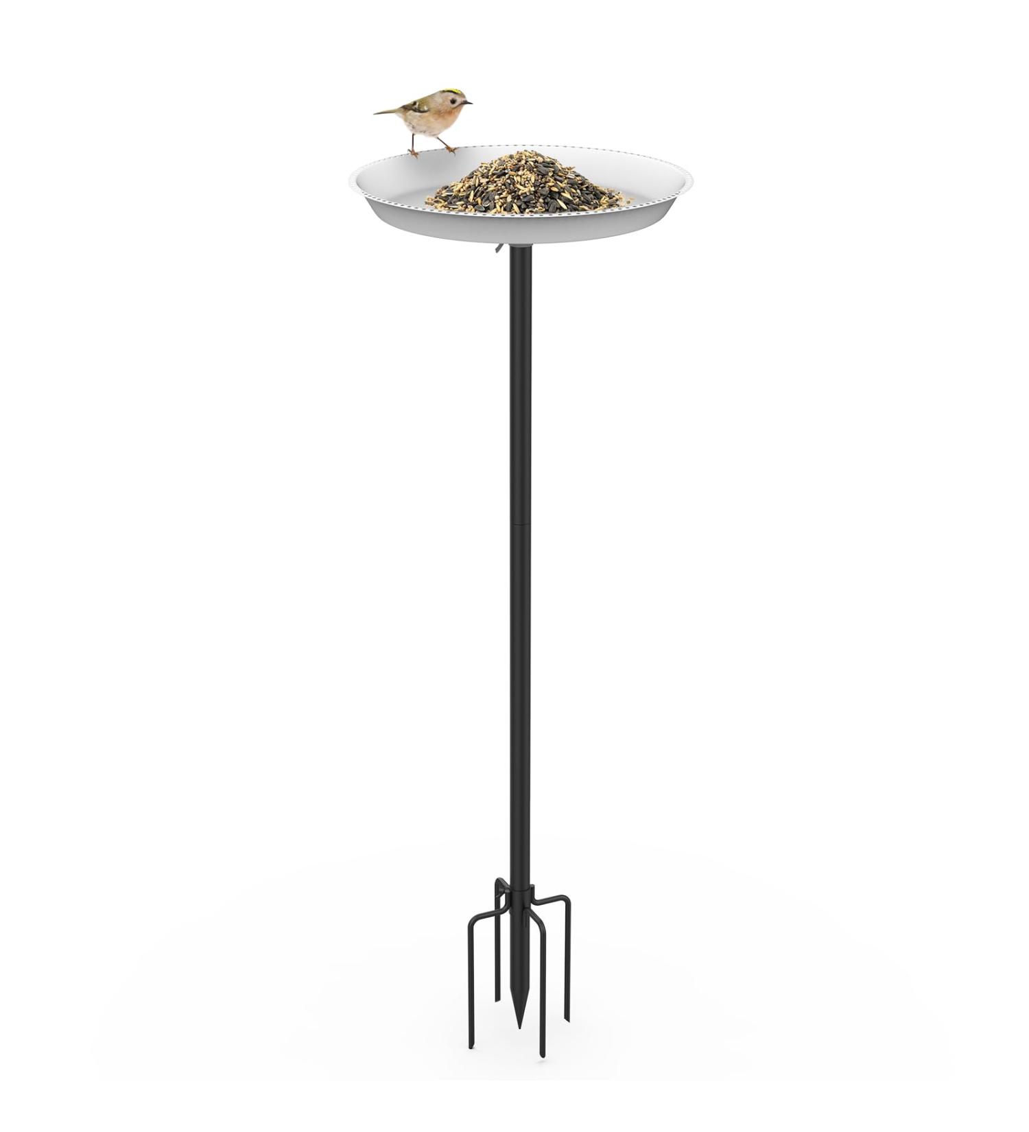 EfuturTime Large Metal Bird Bath & Feeder - Adjustable Stands - Winterproof Frost-Safe Garden Decor 30 x 90 cm - Buy Online on GoSupps.com