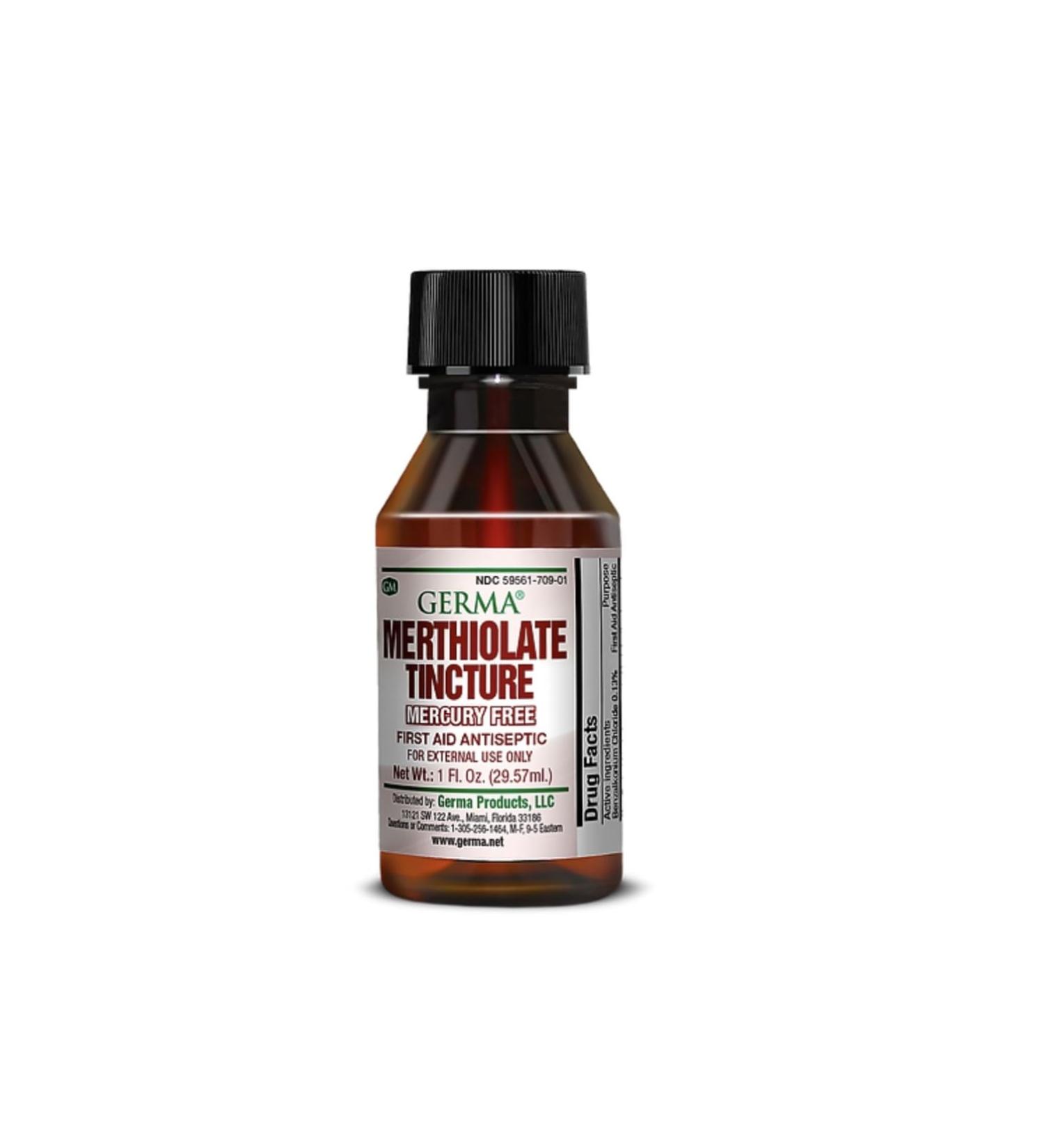 Merthiolate Tincture Antiseptic First Aid - 1 fl oz Bottle by Germa - Buy Online on GoSupps.com