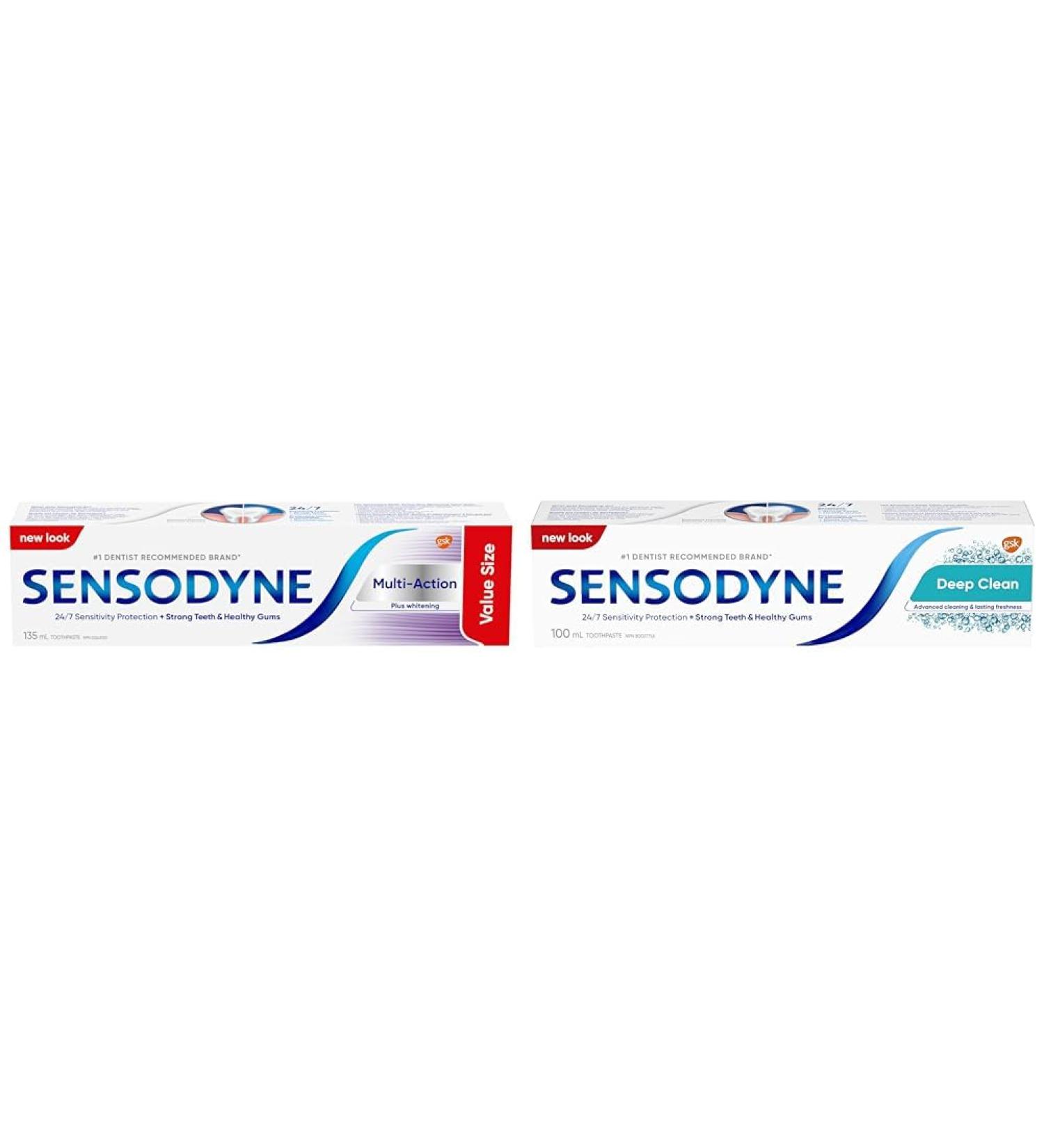 Sensodyne Multi-Action Toothpaste and Deep Clean Daily Toothpaste Bundle for Sensitive Teeth 135 ml (Pack of 1) Multi-Action+Deep clean toothpaste - Buy Online on GoSupps.com