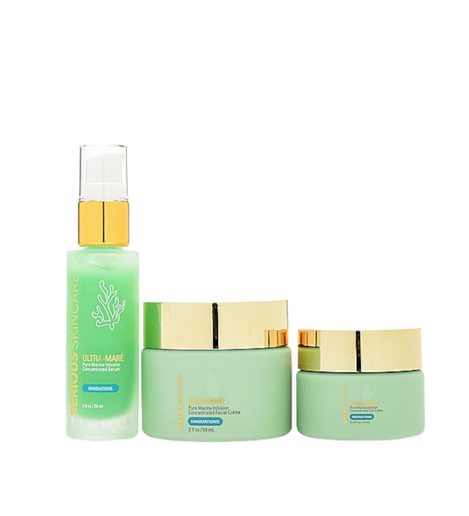Serious Skincare Ultra-Mare Pure Marine Infusion Trio | Anti-Aging Serum Facial Cream & Eye Cream with Algae & Plankton Extracts Global Shipping - Buy Online on GoSupps.com