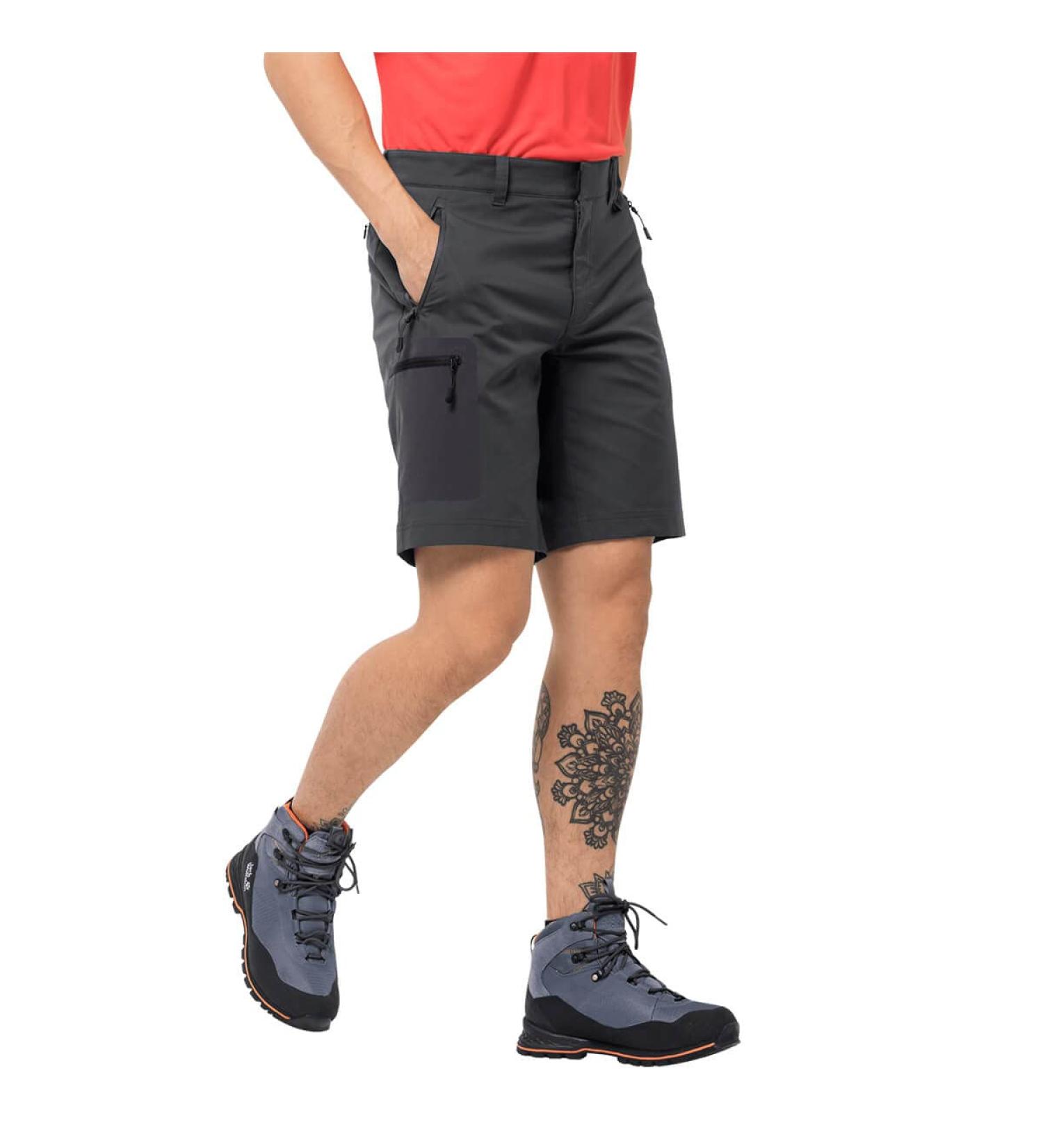Jack Wolfskin Men's Active Track Shorts - Breathable Hiking Shorts for Men | Size 52 Phantom - Perfect for Outdoor Adventures - Buy Online on GoSupps.com