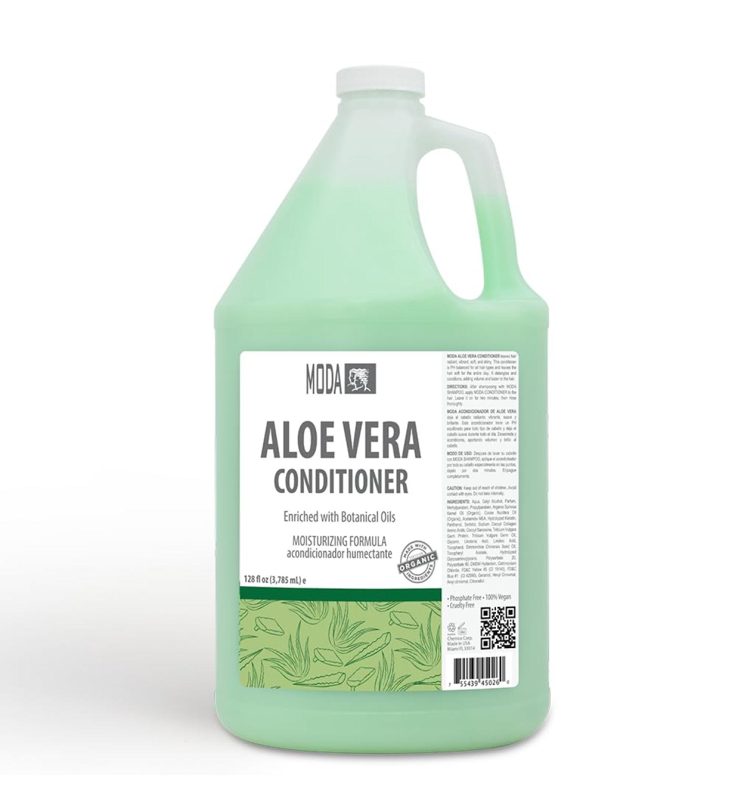 MODA Moisturizing Conditioner for All Hair Types - 128 Oz Aloe Vera Formula | Strengthens Moisturizes & Adds Volume | Professional Hair Care that Restores Color & Shine - Buy Online on GoSupps.com