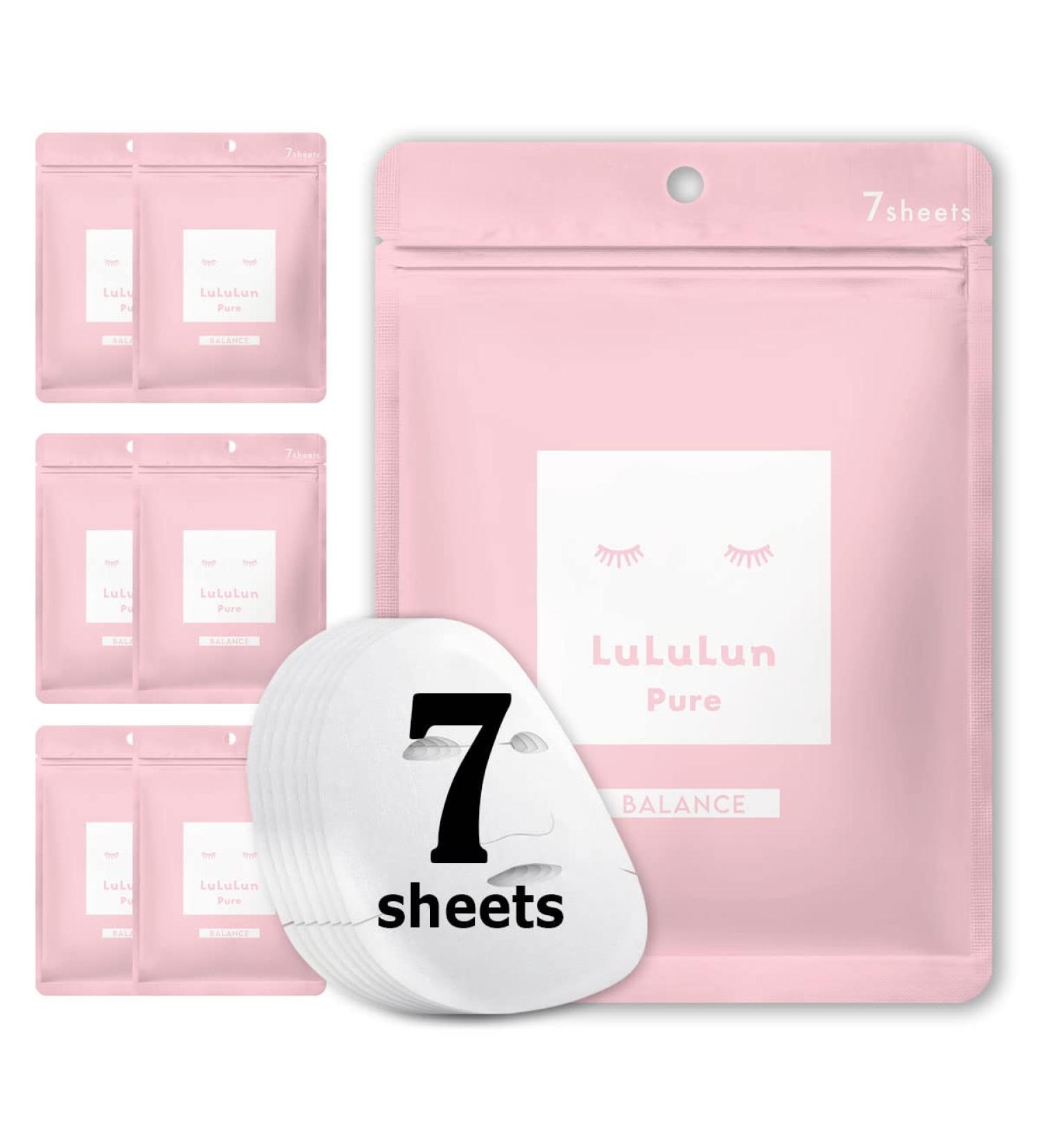 Lululun Pure Balance Sheet Mask 7-Pack - Hydrating Skincare | International Shipping Available - Buy Online on GoSupps.com