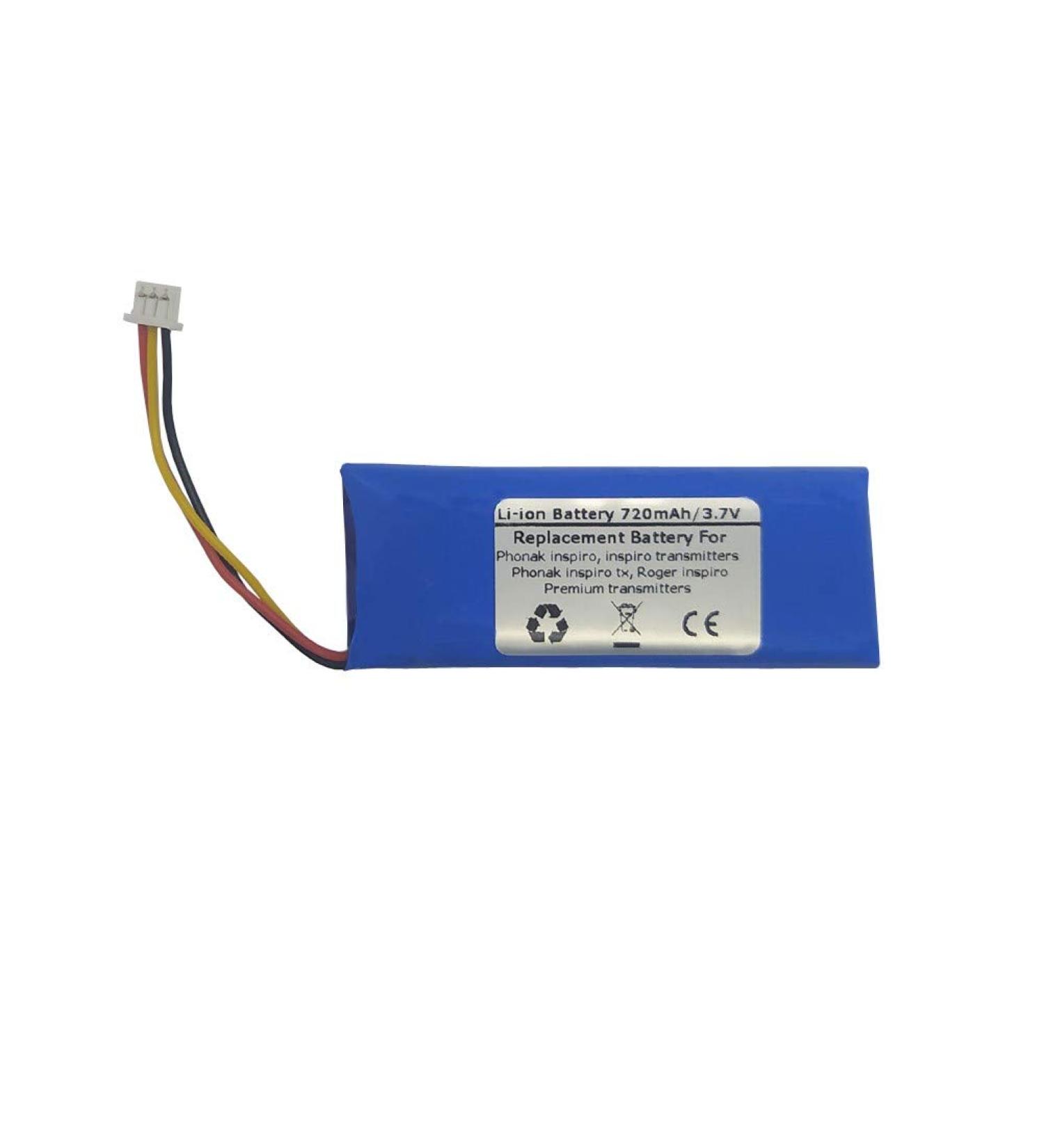 3.7V 720mAh Replacement Battery for Phonak DAB Digital Inspiro Inspiro Transmitters Phonak Inspiro tx Premium Ttransmitters Roger Inspiro