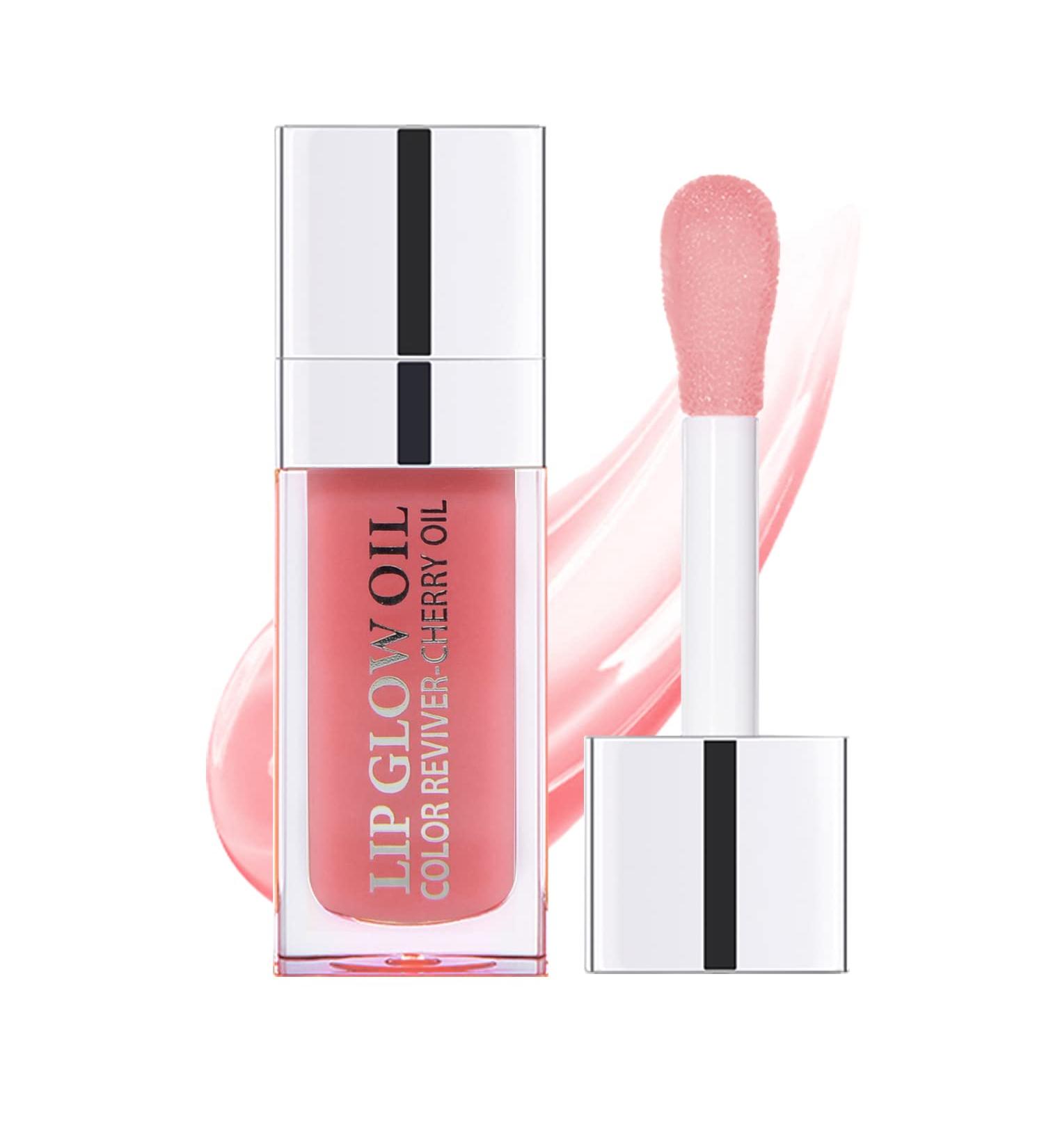 Plumping Lip Oil, Hydrating Gloss, Tinted Balm - Big Brush Glitter Shine, Long Lasting Nourishing Lip Care for Fresh Peach Look - Buy Online on GoSupps.com