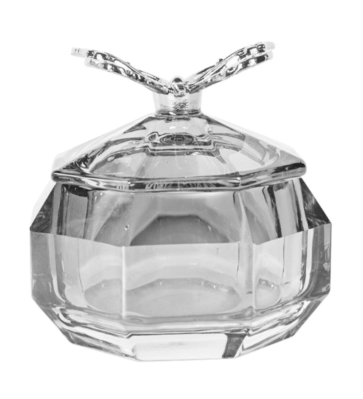 FOMIYES Nail Art Glass Cup Crystal Acrylic Nail Dappen Dish Cup Manicure Nail Dish Monomer Bowl Manicure Glass Cup Nail Liquid Cup with Metal Lid - Buy Online on GoSupps.com
