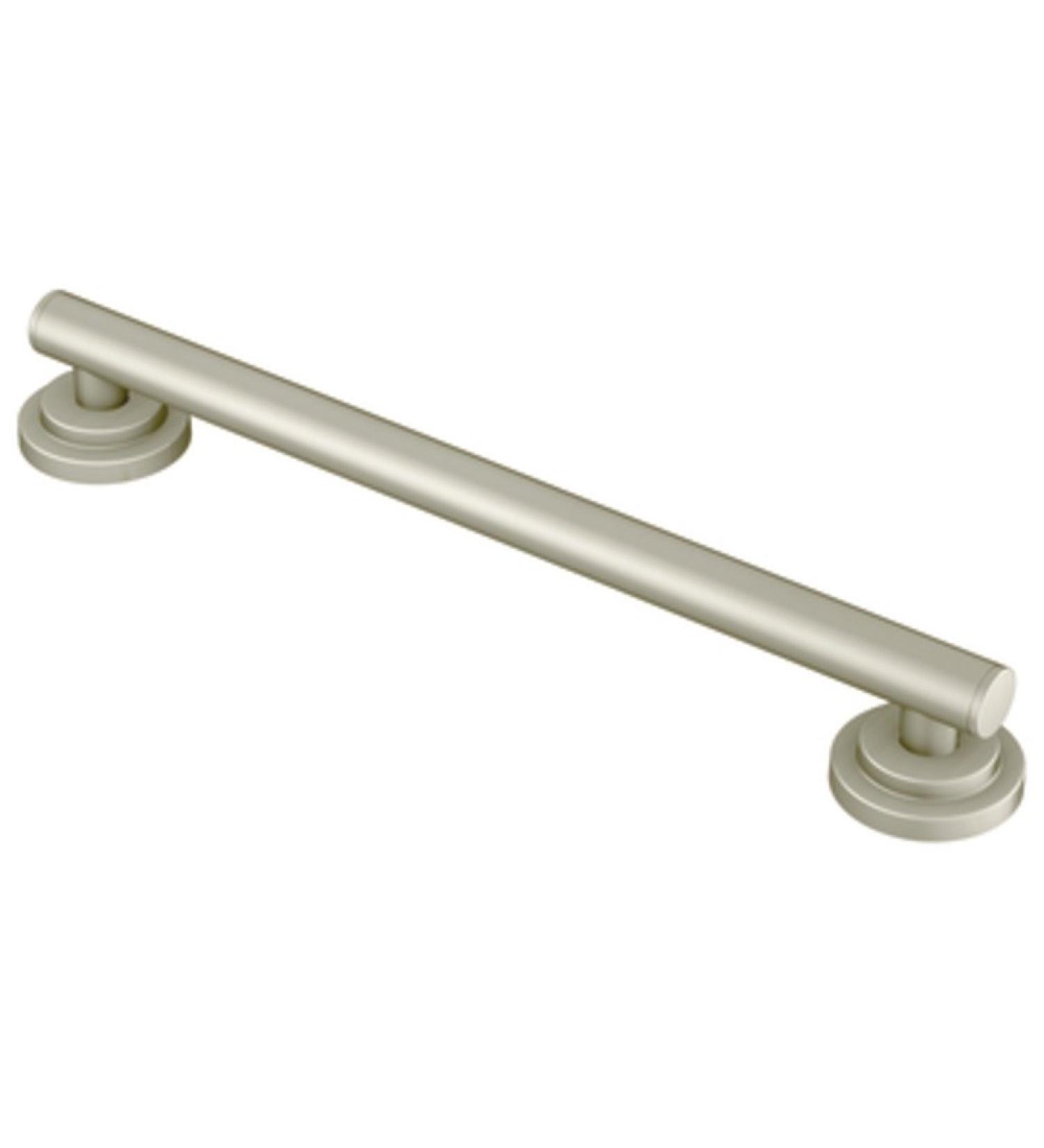 Moen YG0724BN Iso 24-Inch Designer Grab Bar - Brushed Nickel - Bathroom Safety Essential - Buy Online on GoSupps.com