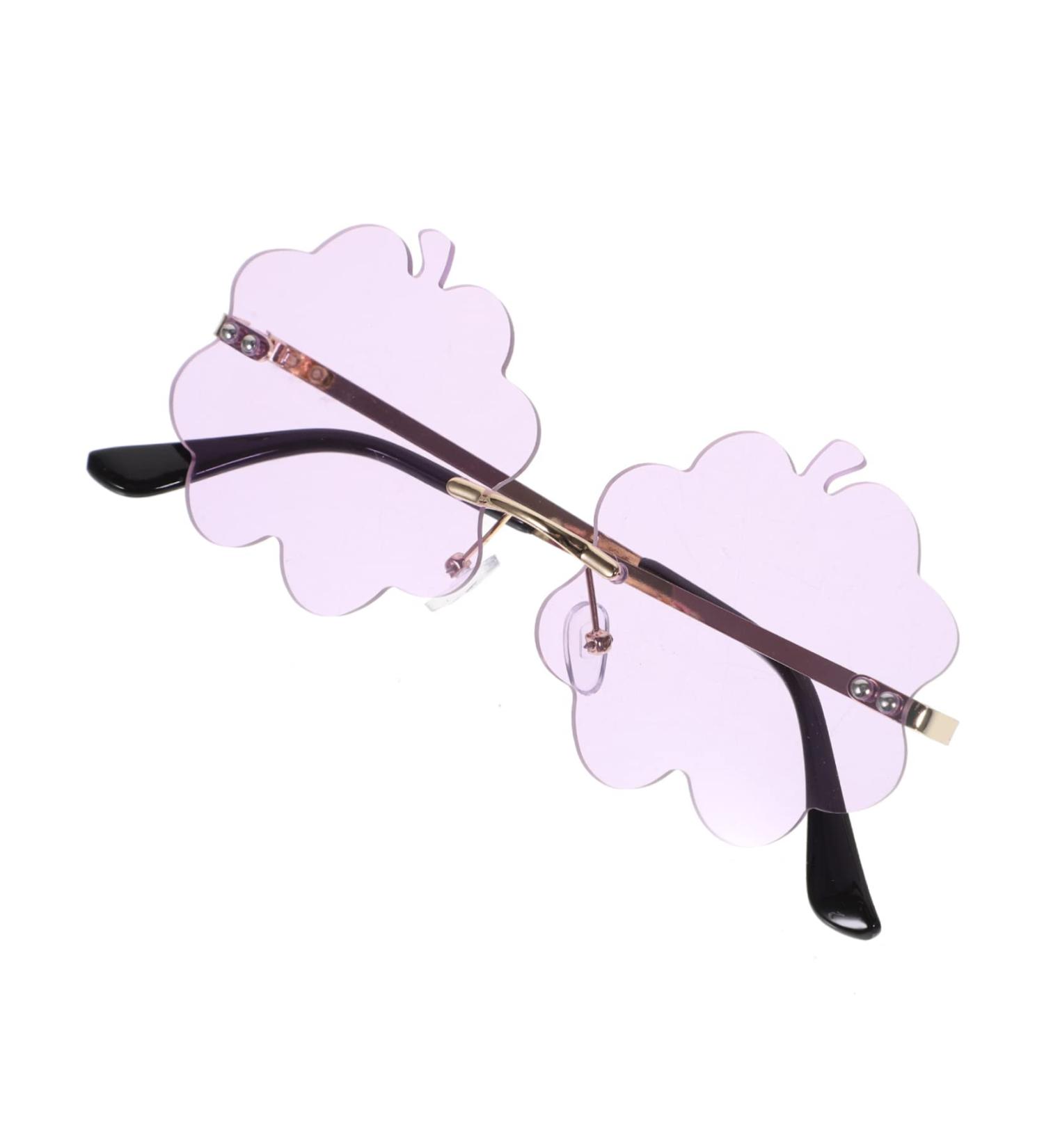 Anneomas Edgeless Rimless Sunglasses | Cloud-Shaped Disco Glasses for Prom & Parties | Stylish Purple Star Glasses - International Shipping Available - Buy Online on GoSupps.com