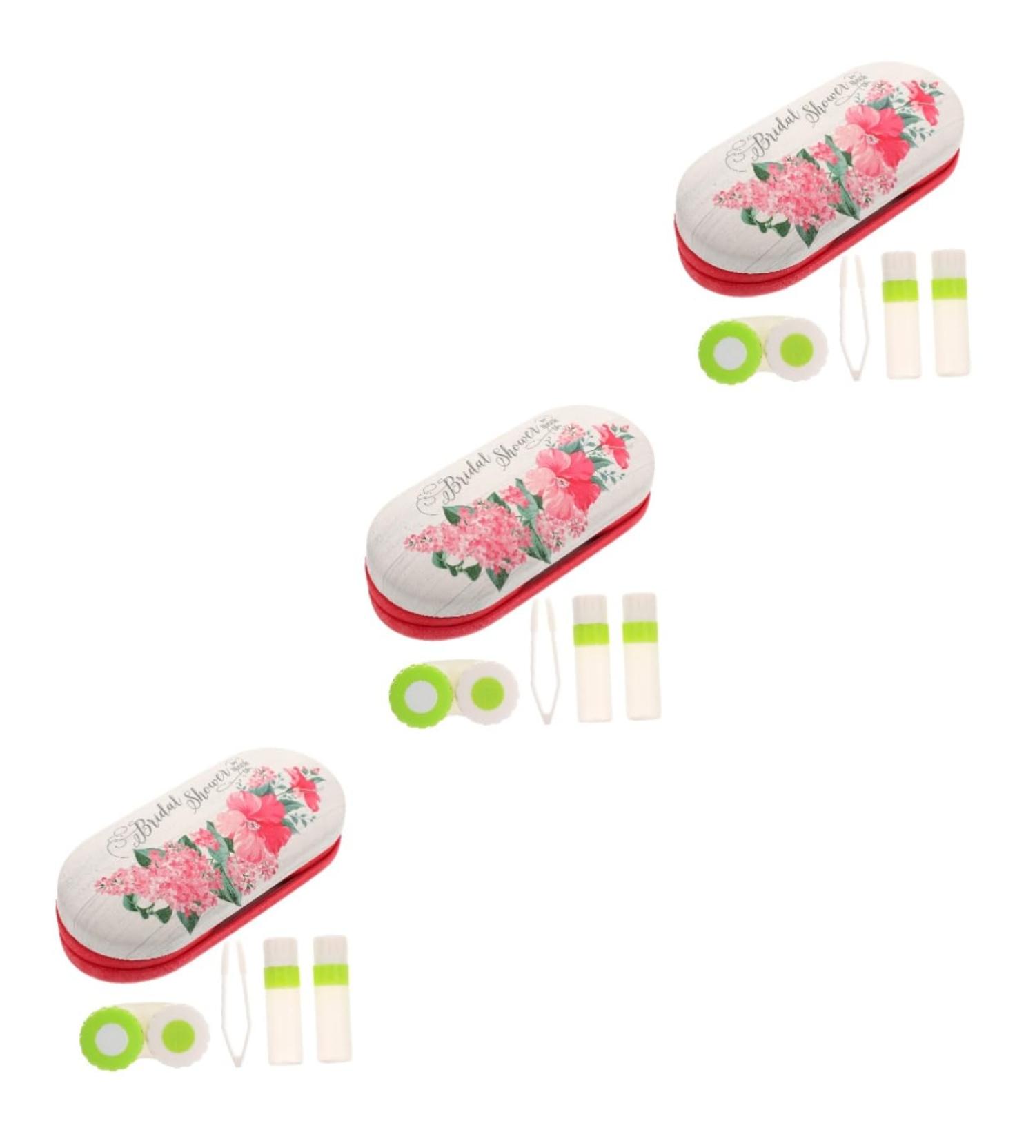Buy JECOMPRIS Double-Lodged Glasses Case - Practical Contact Lens Holder with Tweezers Mirror and Solution | Stylish Red Design for Household Use - Shop Internationally! - Buy Online on GoSupps.com