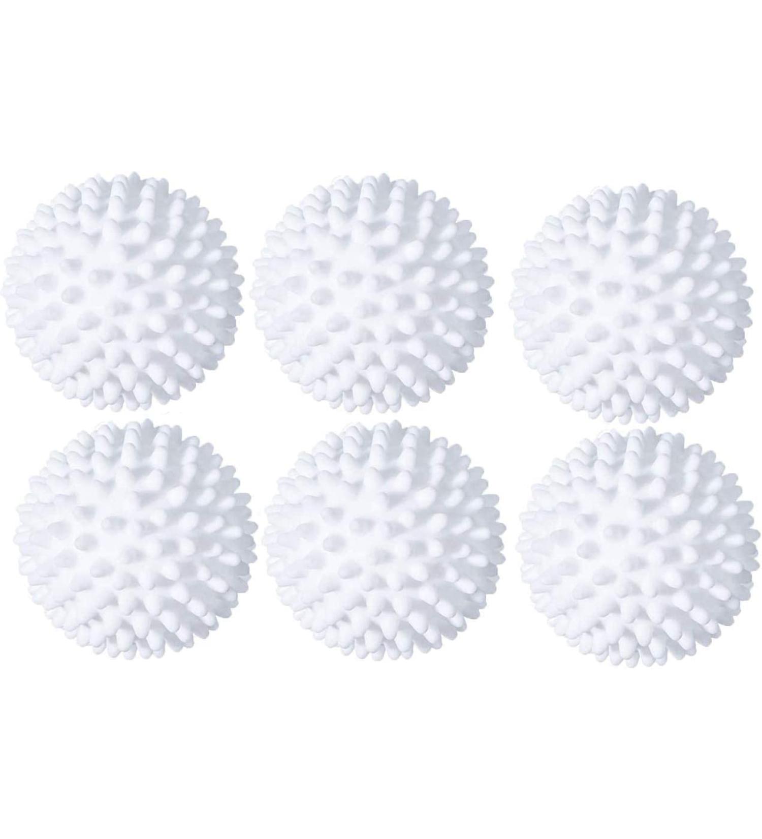 6PCS Laundry Dryer Balls Reusable Laundry Ball and Dryer Ball Anti-Entanglement and Reusable White - Buy Online on GoSupps.com
