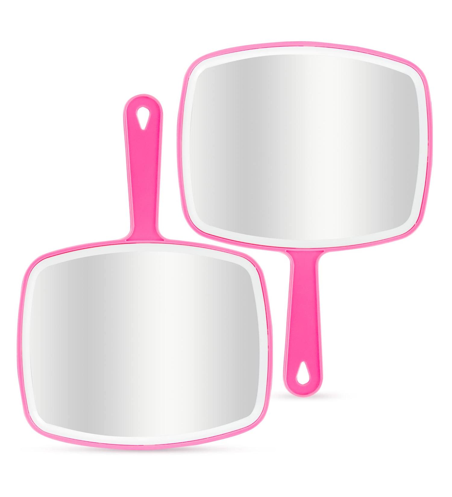DVHOK 2Pcs Handheld Mirror - Portable Hand Mirror with Hanging Hole - Pink 7.4 W x 10.4 L - Set of 2 - Buy Online on GoSupps.com