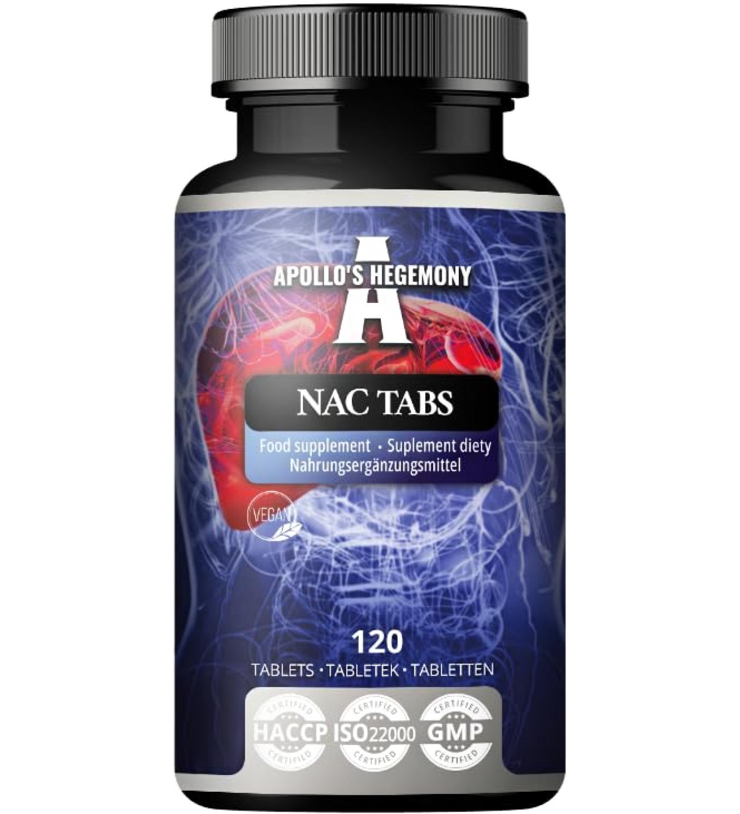 NAC 150 mg - N-Acetyl L-Cysteine 120 Vegan Tablets - 480 Portion - 16 Month Supply - Amino Acid Dietary Supplement to Support Liver Function - by Apollo's Hegemony