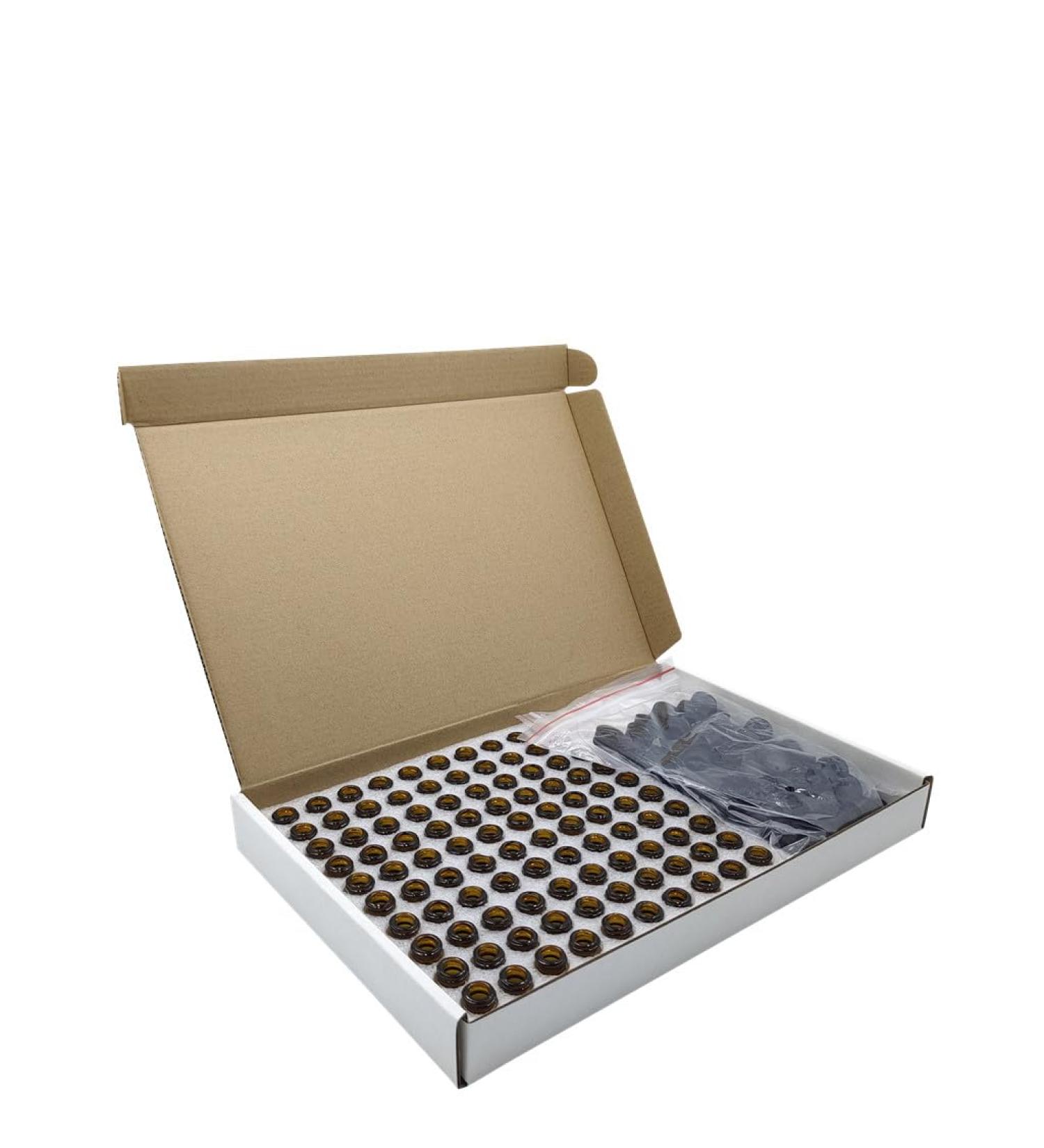 100Pcs Mini Amber Glass Essential Oil Sample Bottles - Refillable 1ml Brown Perfume Bottles for Travel - Perfect for DIY and Aromatherapy - Buy Online on GoSupps.com