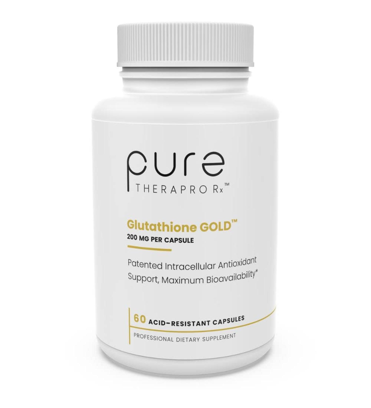 Acid-Resistant S-Acetyl Glutathione Gold - 200mg Capsules | 2 Month Supply | Pharmaceutical Grade | Emothion Patented Formula - Buy Online on GoSupps.com