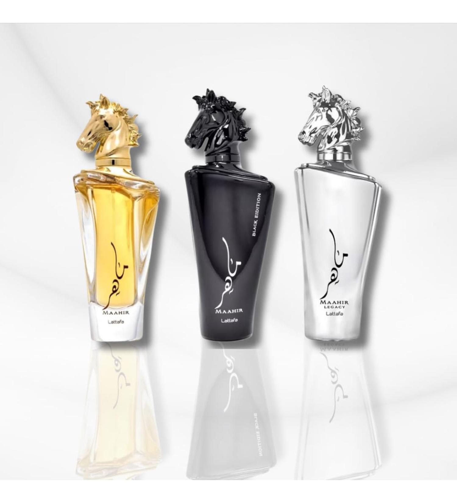 Lattafa Maahir 3-Piece Set for Unisex (3.4 Oz Eau De Parfum Spray + 3.4 Oz Maahir Black Edition Eau De Parfum Spray + 3.4 Oz Maahir Legacy Eau De Parfum Spray) 10.2 Fl Oz (Pack of 1) - Buy Online on GoSupps.com