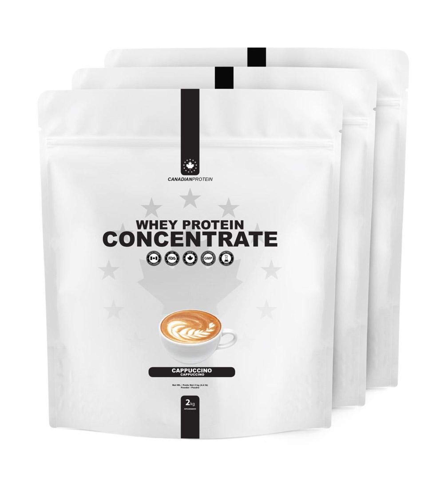Canadian Protein Whey Concentrate 24g of Protein | 6 kg of Cappuccino Flavored Low Carb Keto Friendly Workout Recovery Drink | Protein Powder Rich in BCAA Amino Acids - Buy Online on GoSupps.com
