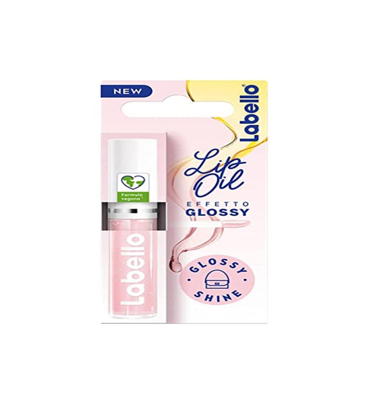 Labello Lip Oil Glossy Effect - Glossy Shine 5.5 ml lip gloss with vegan formula volume gloss 100% natural lip gloss glossy shine 5.5 ml (1 Pack)