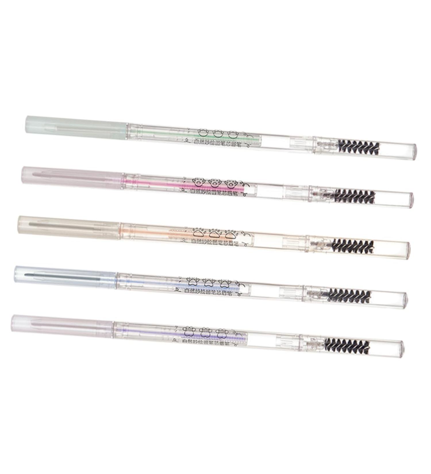 Baluue 5pcs Pencils with Eyebrow Pencil Hair Double Bun Eyebrow Pens Eyebrow Makeup Pencils Paste - Buy Online on GoSupps.com