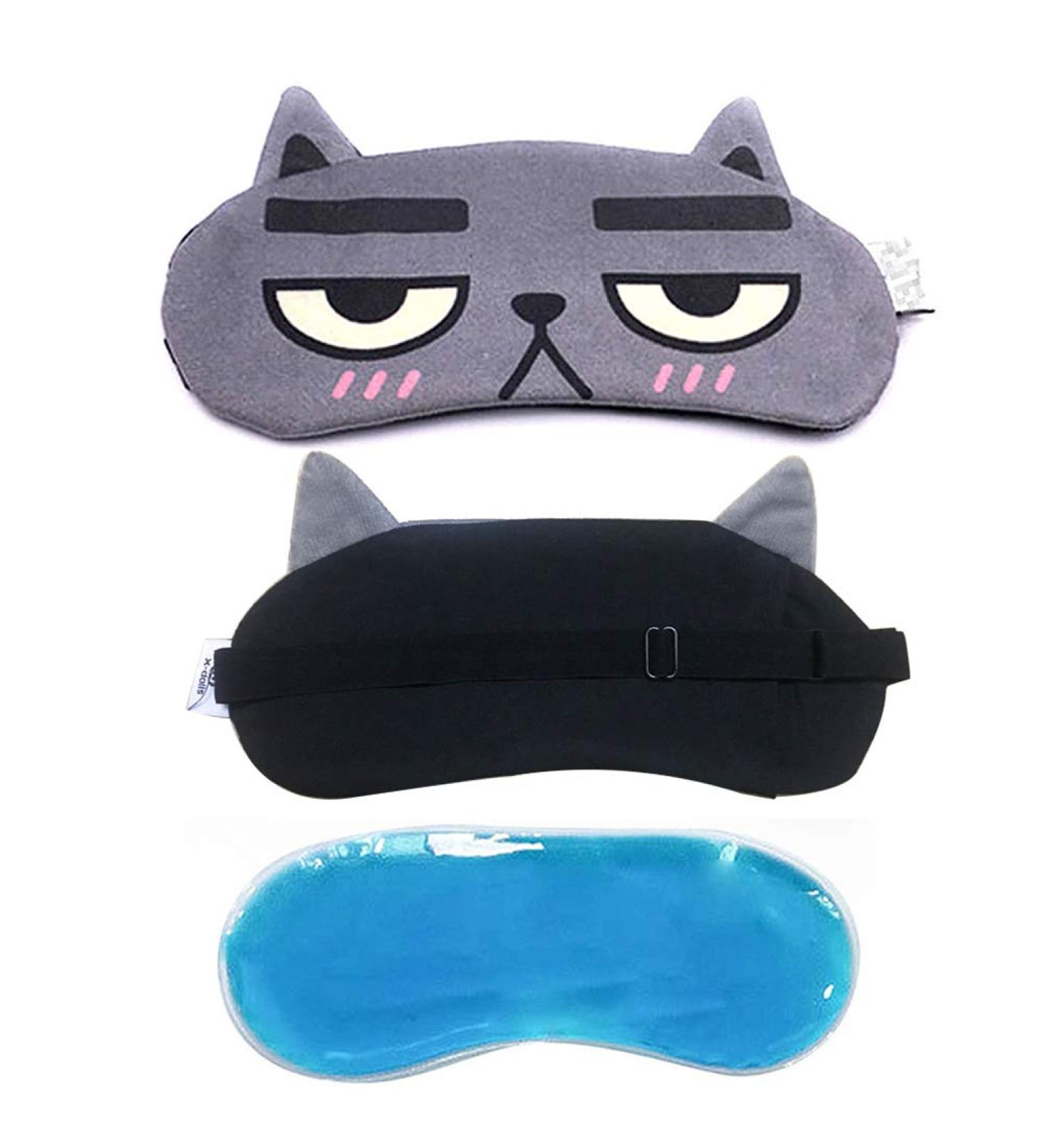 Winshope Cute Cat Cooling Eye Mask for Puffy Eyes - Grey - Buy Online on GoSupps.com