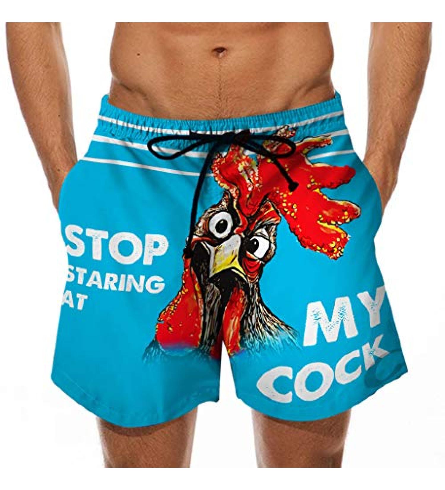 WORPBOPE Men's Summer Quick Dry Beach Shorts - Personalized Printing, Drawstring Waist, Breathable Swimwear - B_blue Large - Buy Online on GoSupps.com