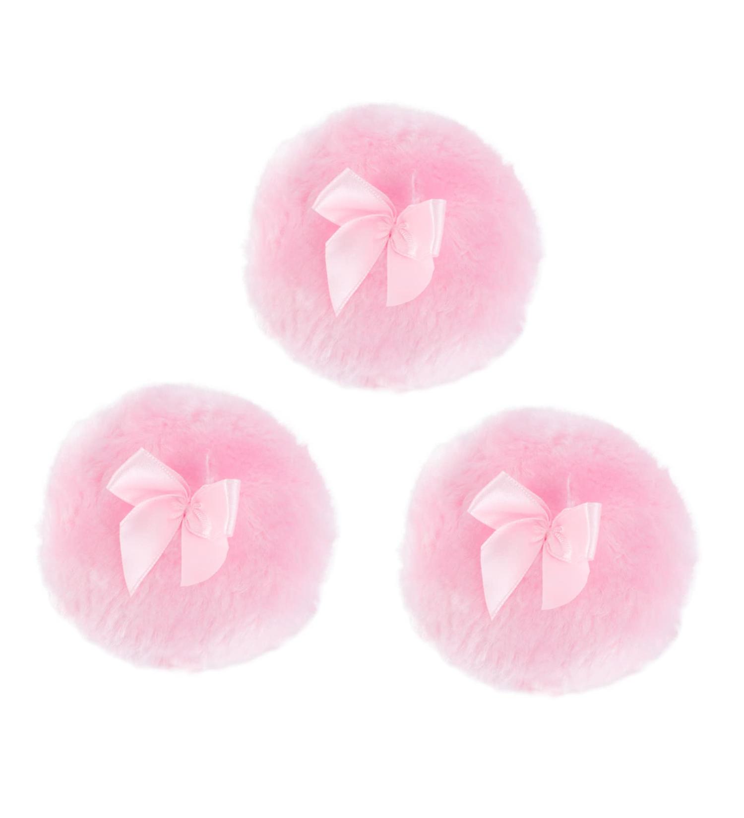 Housoutil 3pc Makeup Puff Set - Large Powder Puff & Talcum Powder Puff for Foundation | Vintage Hair Comb | Baby Pink - Buy Online on GoSupps.com