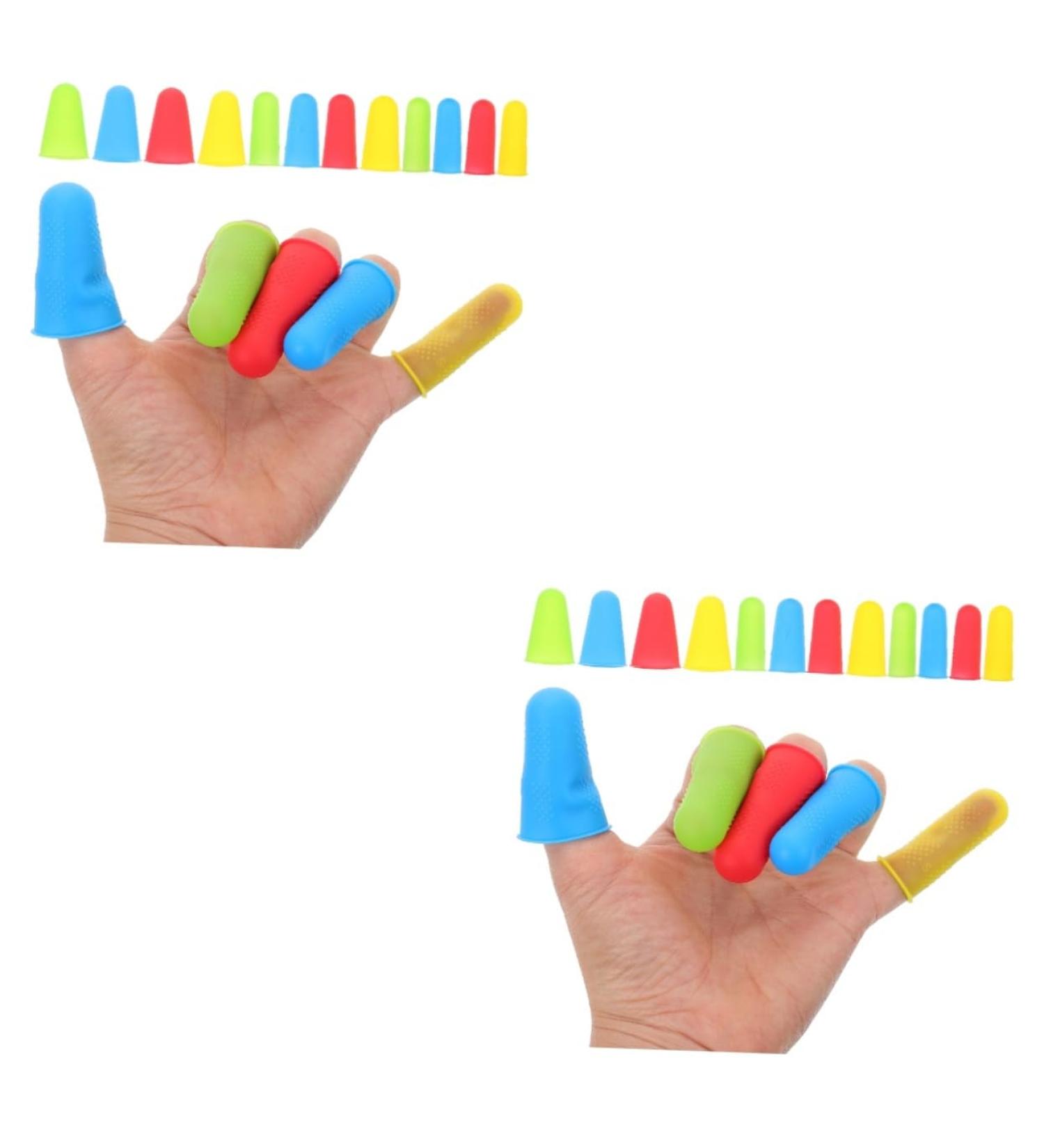 FRCOLOR 24 Pcs Reusable Silicone Finger Cots - Wear-Resistant Non-Slip Finger Protectors for Household Use - Buy Online on GoSupps.com