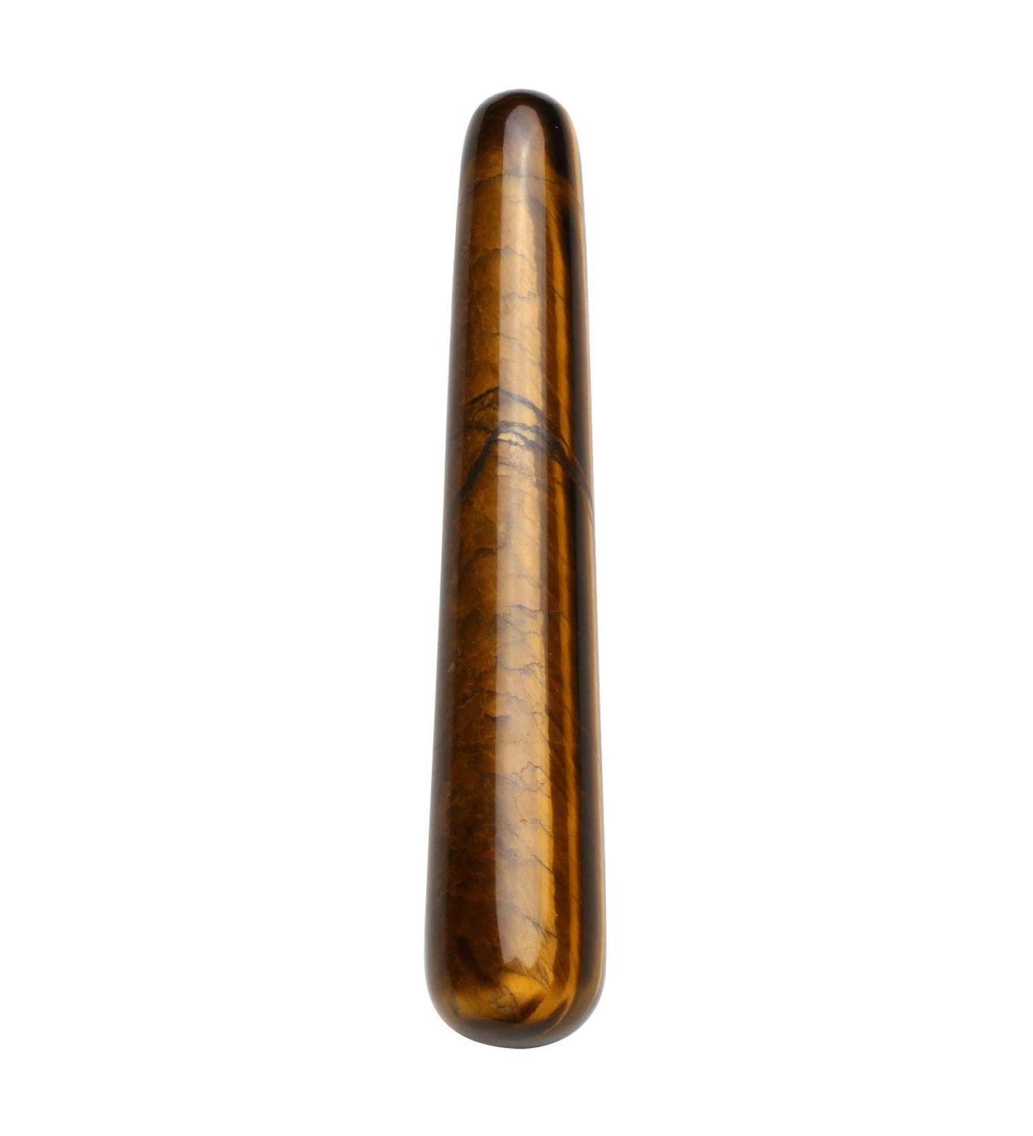 Qgeme Tiger Eye Gemstone Gua Sha Acupressure Tool | Face Massage & Trigger Point Therapy Device | International Shipping - Buy Online on GoSupps.com