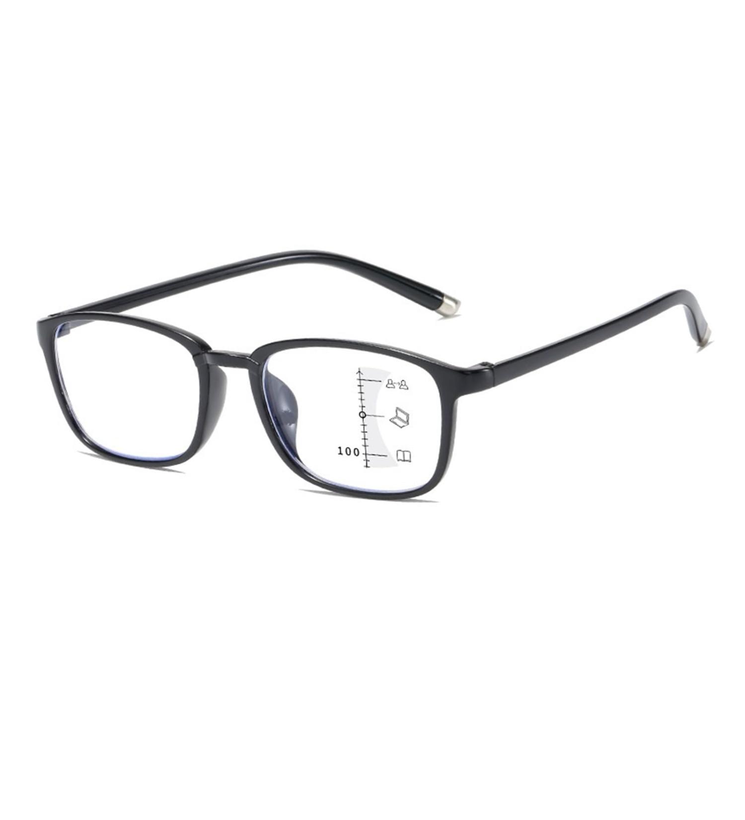 Ultra-Light TR90 Multifocus Reading Glasses - Anti-Blue Light Fashionable Eyewear - Long & Close Range Size 4.00 - Black Box Multi Focus - Buy Online on GoSupps.com