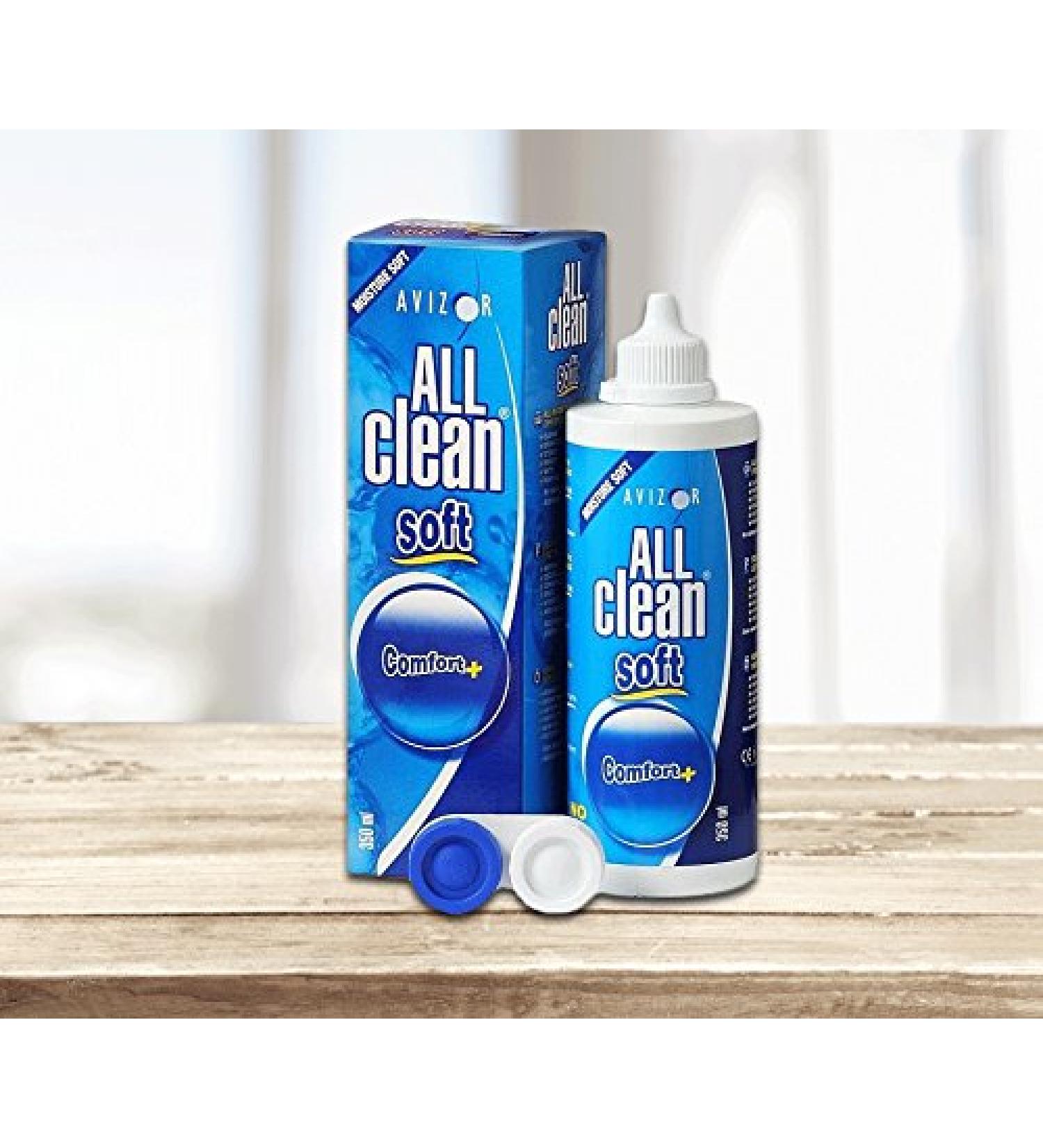 Avizor All Clean Soft contact lens fluid.Unique solution for cleaning and disinfection of all types of soft contact lenses 350 ml
