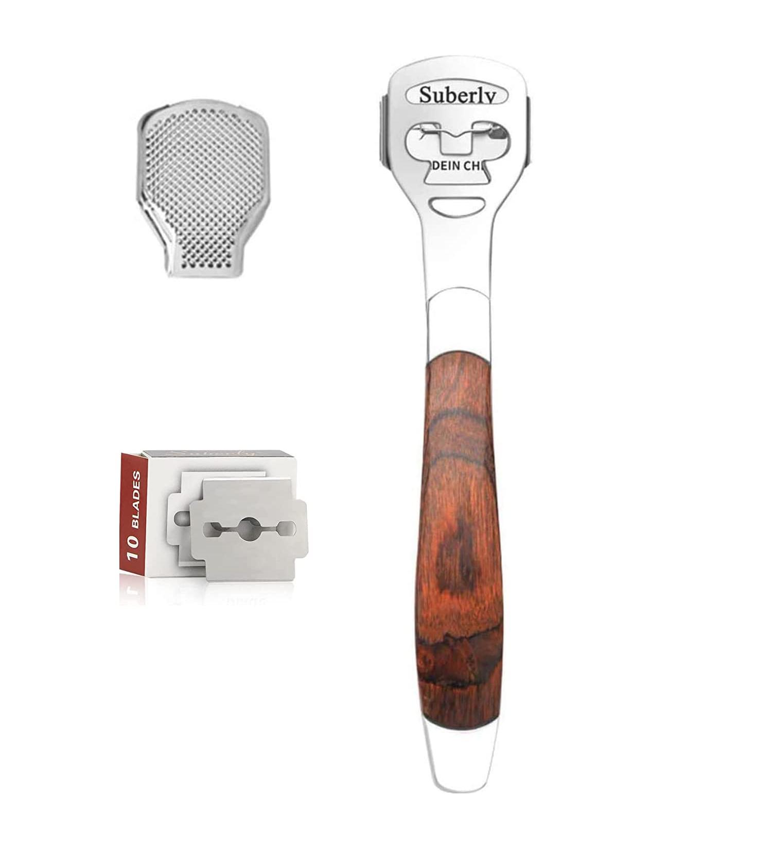 Foot File Pedicure Callus Shaver Foot File Care Hard Skin Remover Sets with Foot File Heads Replacement Slices Blades - Buy Online on GoSupps.com
