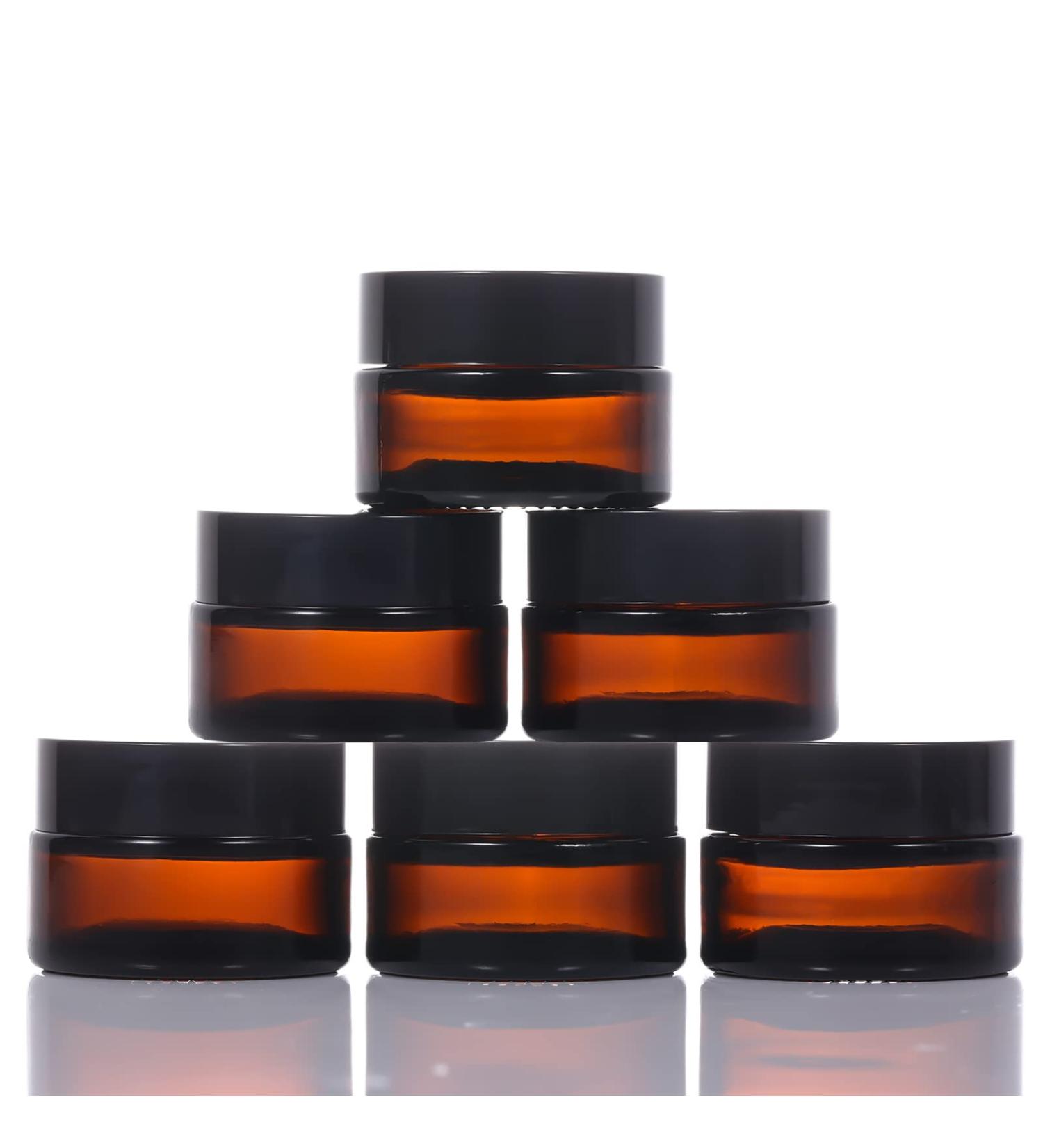 6 Pieces Brownlas 20ml Refillable Cosmetic Containers - Travel Pots for Ointments Creams & Mini Candles | Black Lids | International Shipping - Buy Online on GoSupps.com