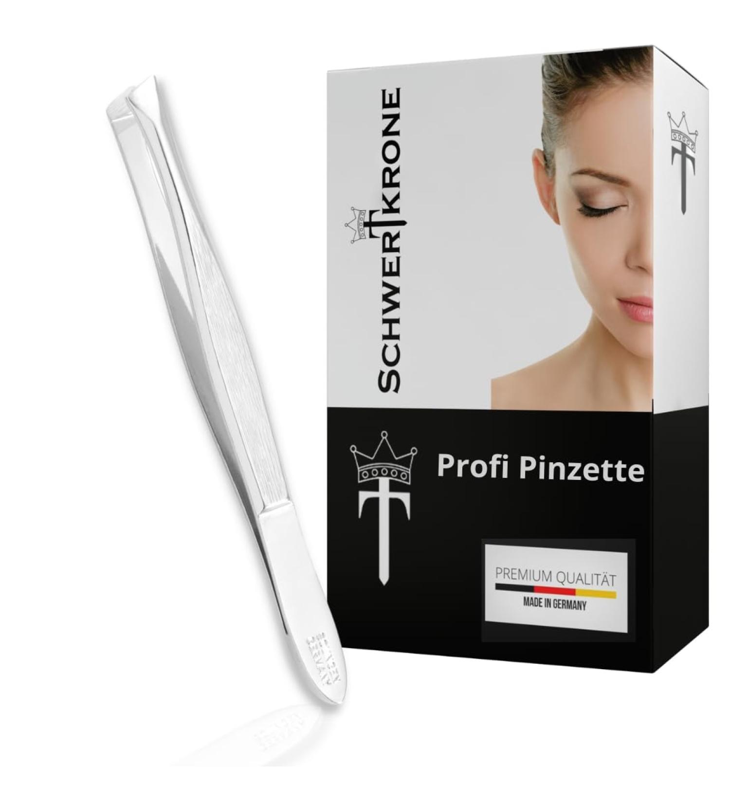 Schwertkrone Slanted Tweezers - Professional 8 cm Eyebrow Plucking Tool from Solingen Germany - Buy Online on GoSupps.com
