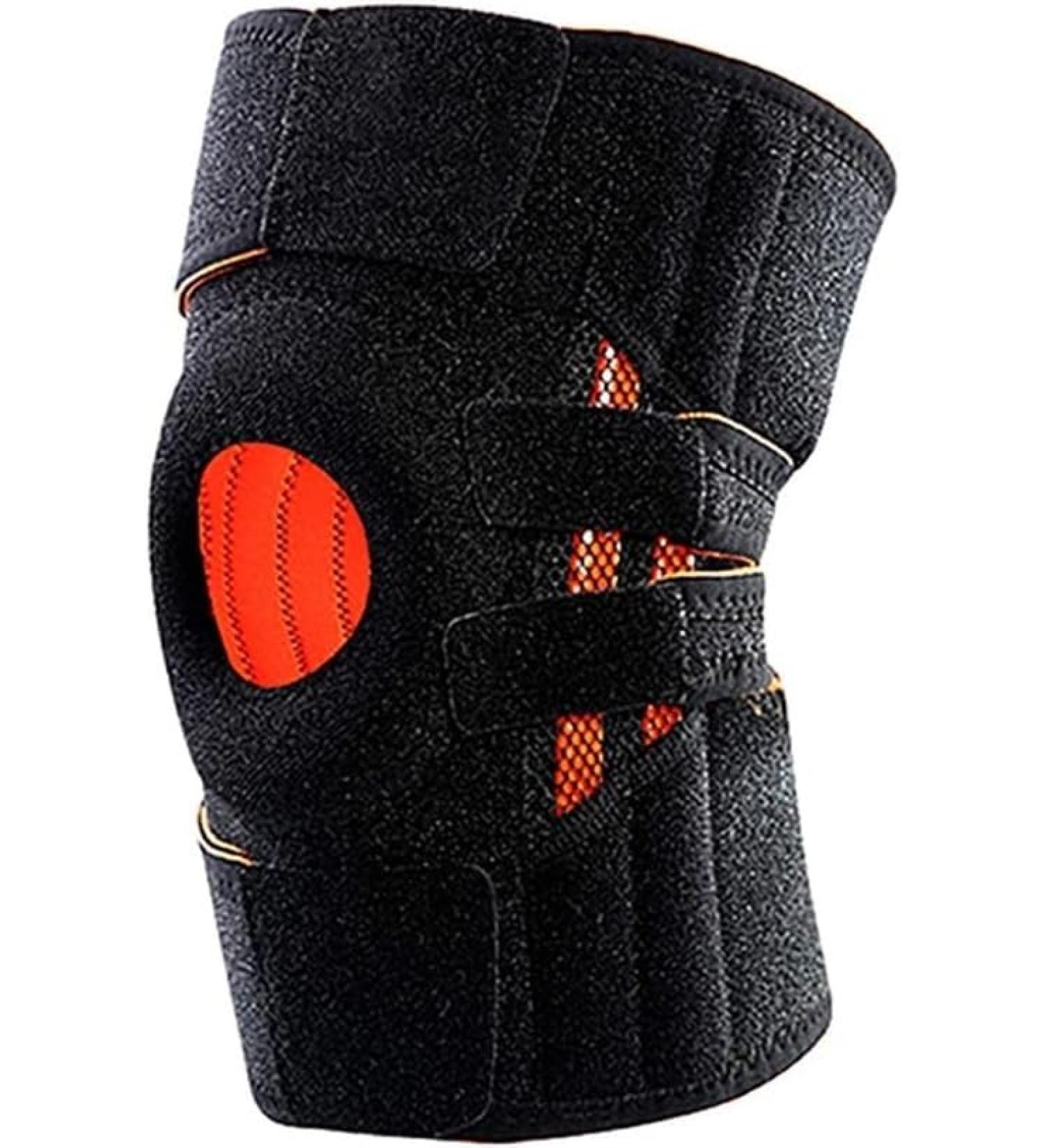 Shop Hinged Knee Brace - Comfortable Non-Slip Support for ACL Tendon & Ligament Injuries | Adjustable with Silicone Cushioning - Black/Orange - Buy Online on GoSupps.com