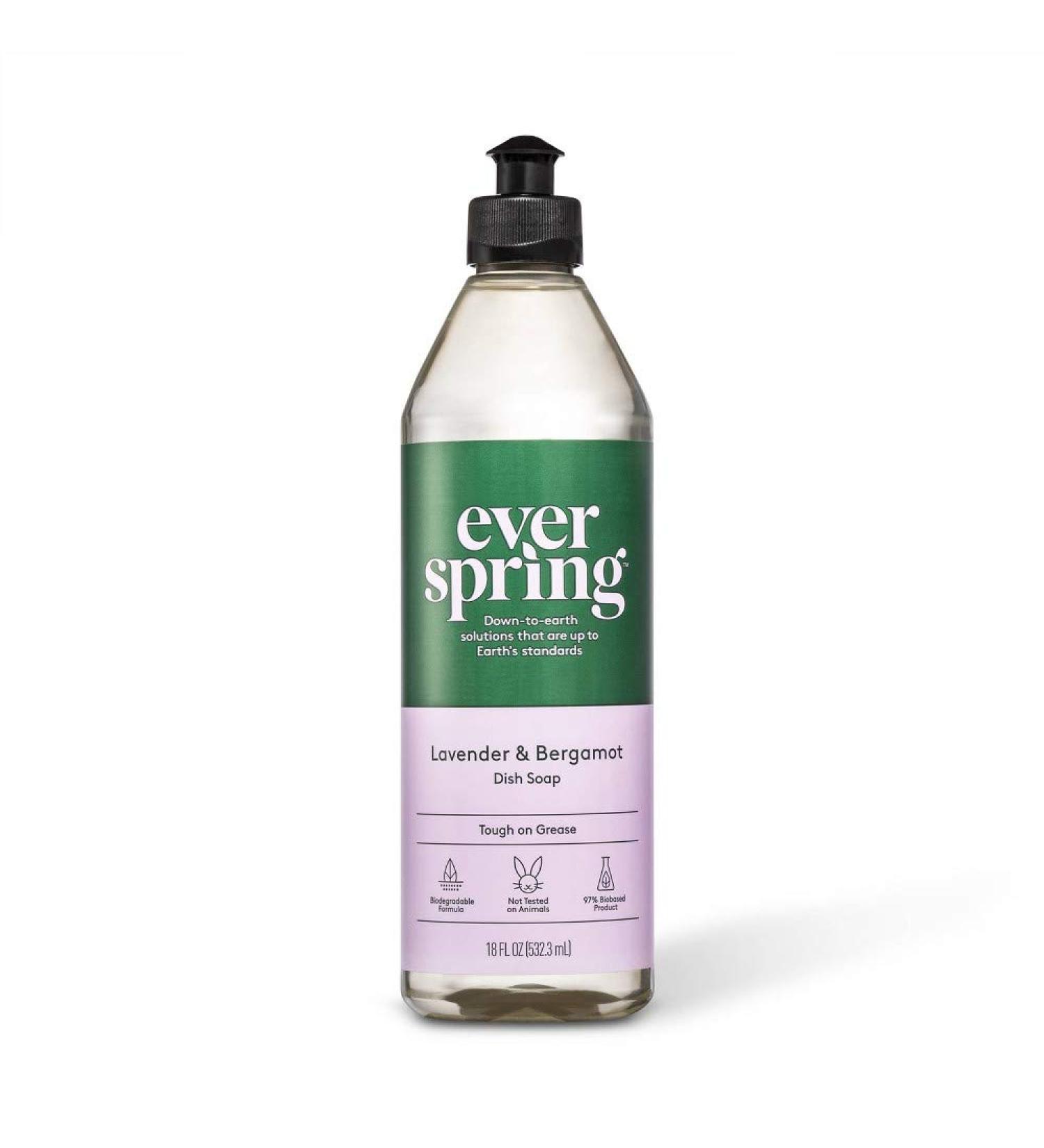Lavender & Bergamot Liquid Dish Soap - 18 fl oz - Everspring
