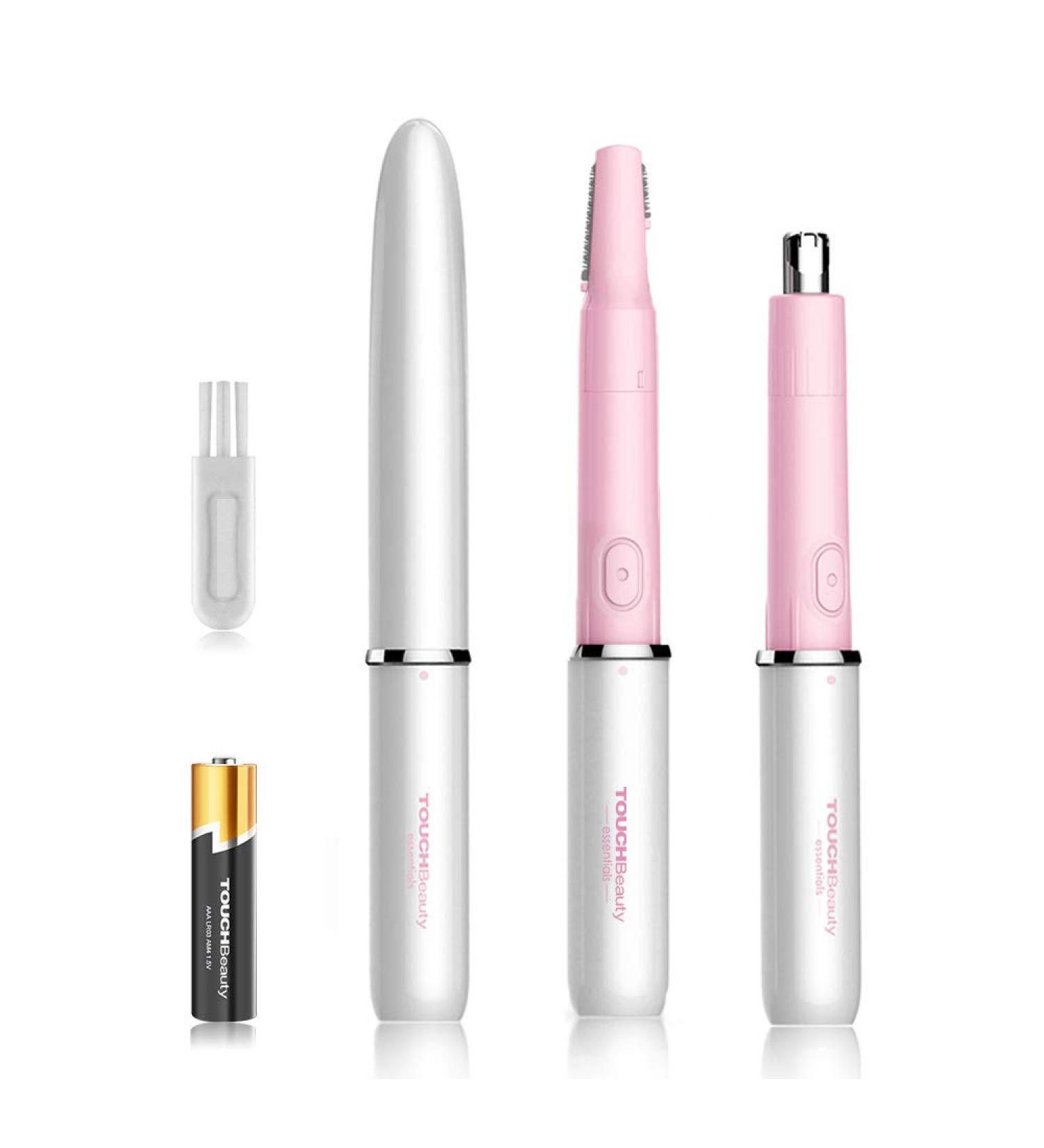 TOUCHBeauty All-in-One Hair Trimmer for Face Eyebrow Nose & Body - Dual Blades Battery Powered Perfect for Men & Women | International Shipping Available - Buy Online on GoSupps.com